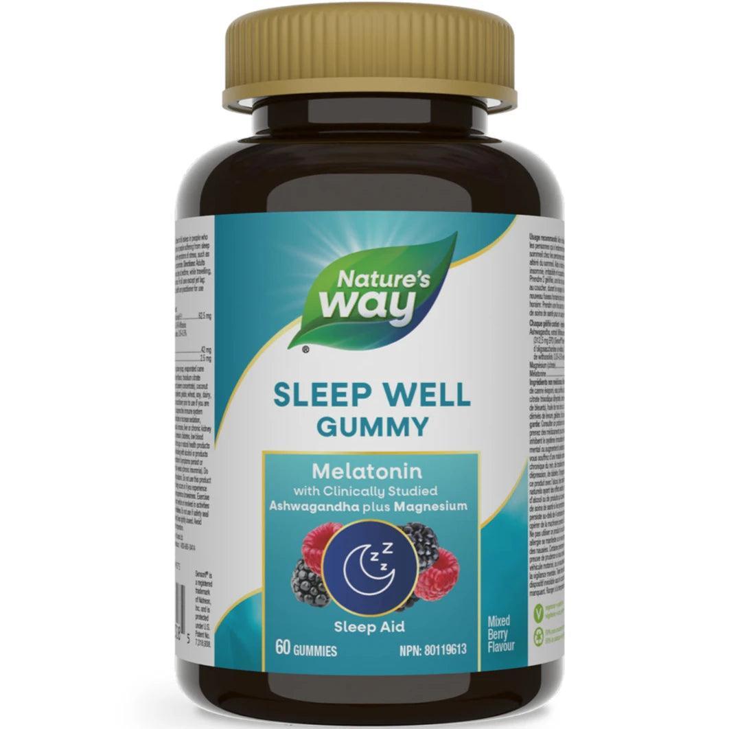 Nature's Way Sleep Well Gummies - 60 Count | Melatonin & Herbal Blend for Restful Sleep | Supports Relaxation & Better Sleep Quality | Perfect for Nighttime Routine & Travel