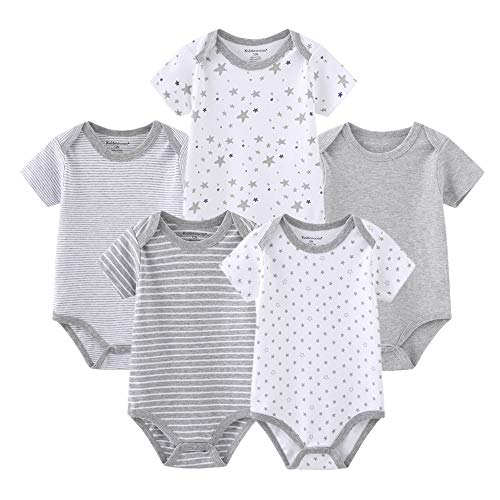 5-pack Grey Heather Bodysuits