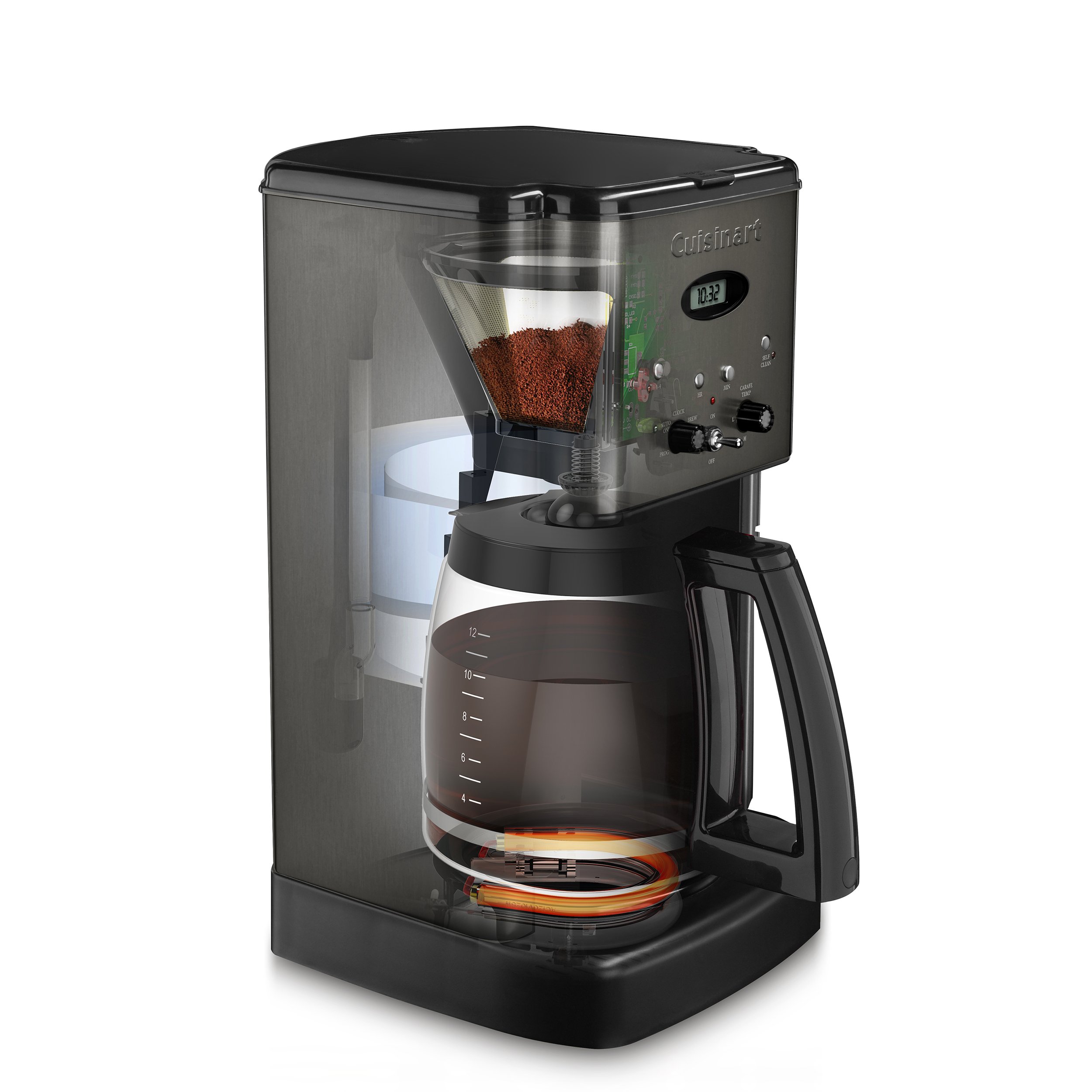Cuisinart CPT-180BKS 4-Slice Toaster & DCC-1200 12-Cup Coffee Maker Combo - Black Stainless Steel - Perfect for Breakfast & Kitchen Countertop