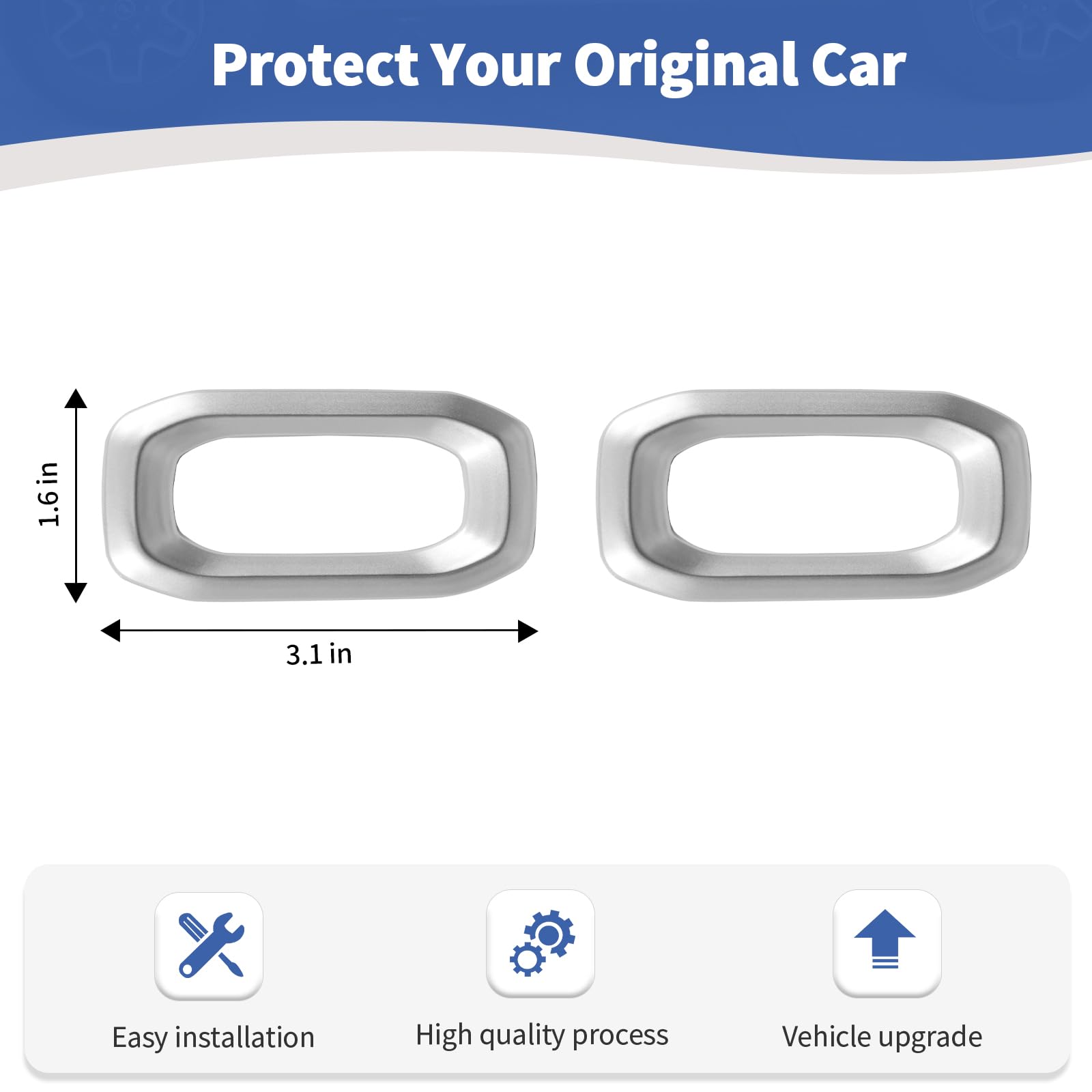 Jeep Wrangler JL JLU & Gladiator JT Door Lock Switch Button Trim Cover (2018-2024) - Silver Interior Accessories (2-Pack) | Premium Upgrade for Enhanced Cabin Style & Protection