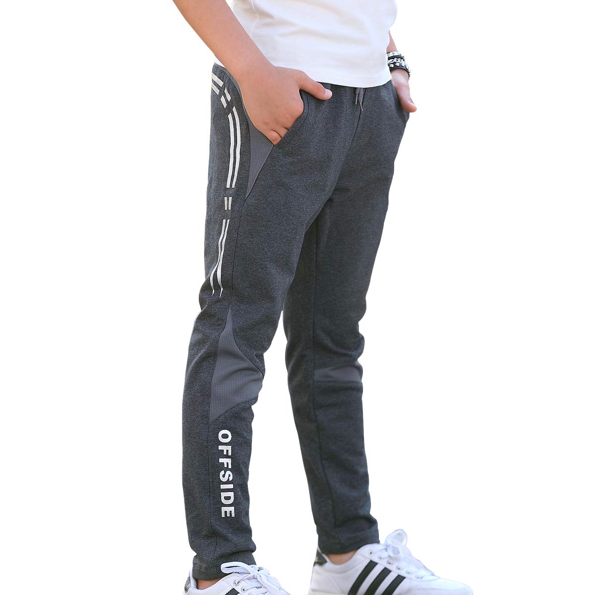 Boys Cotton Sweatpants Size 8-16 - Comfortable Kids Pants for Play & School