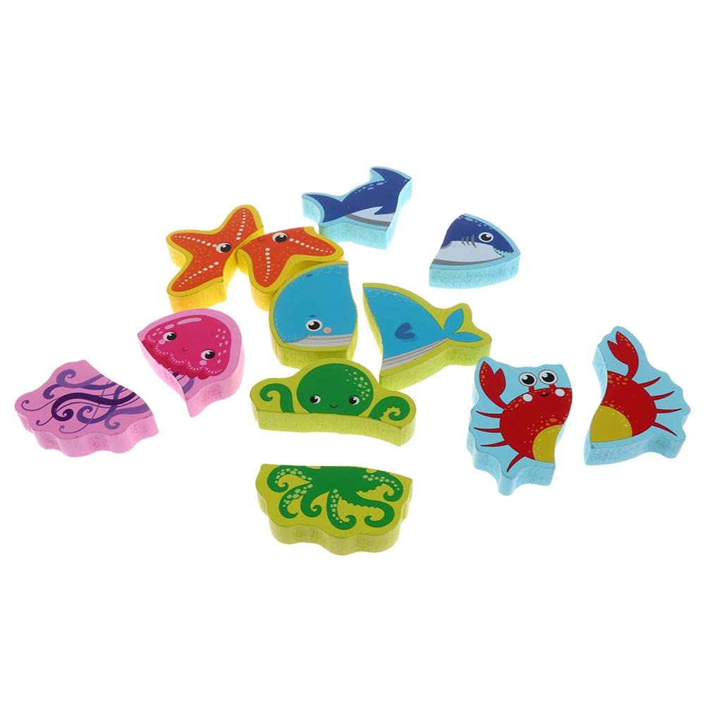 Enakshi Wooden 3D Jigsaw Puzzle for Toddlers - Ocean Animals Educational Learning Toy for Preschool Kids | Montessori STEM Toy for Early Childhood Development | Perfect for Birthday Gifts & Classroom Activities