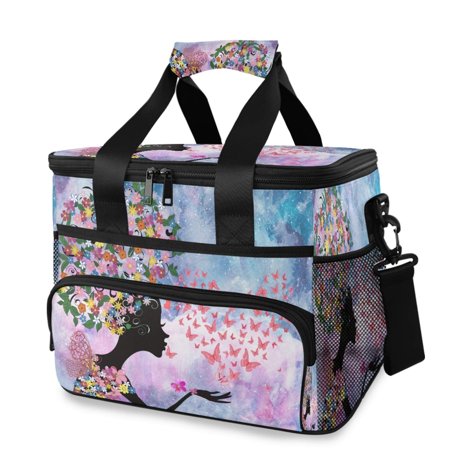 STAYTOP Leakproof Insulated Lunch Bag with Detachable Shoulder Strap - Reusable Cooler for School, Work, Picnic & Beach - Marble Dream Butterfly Girl Design | Perfect for Office, Travel & Outdoor Activities