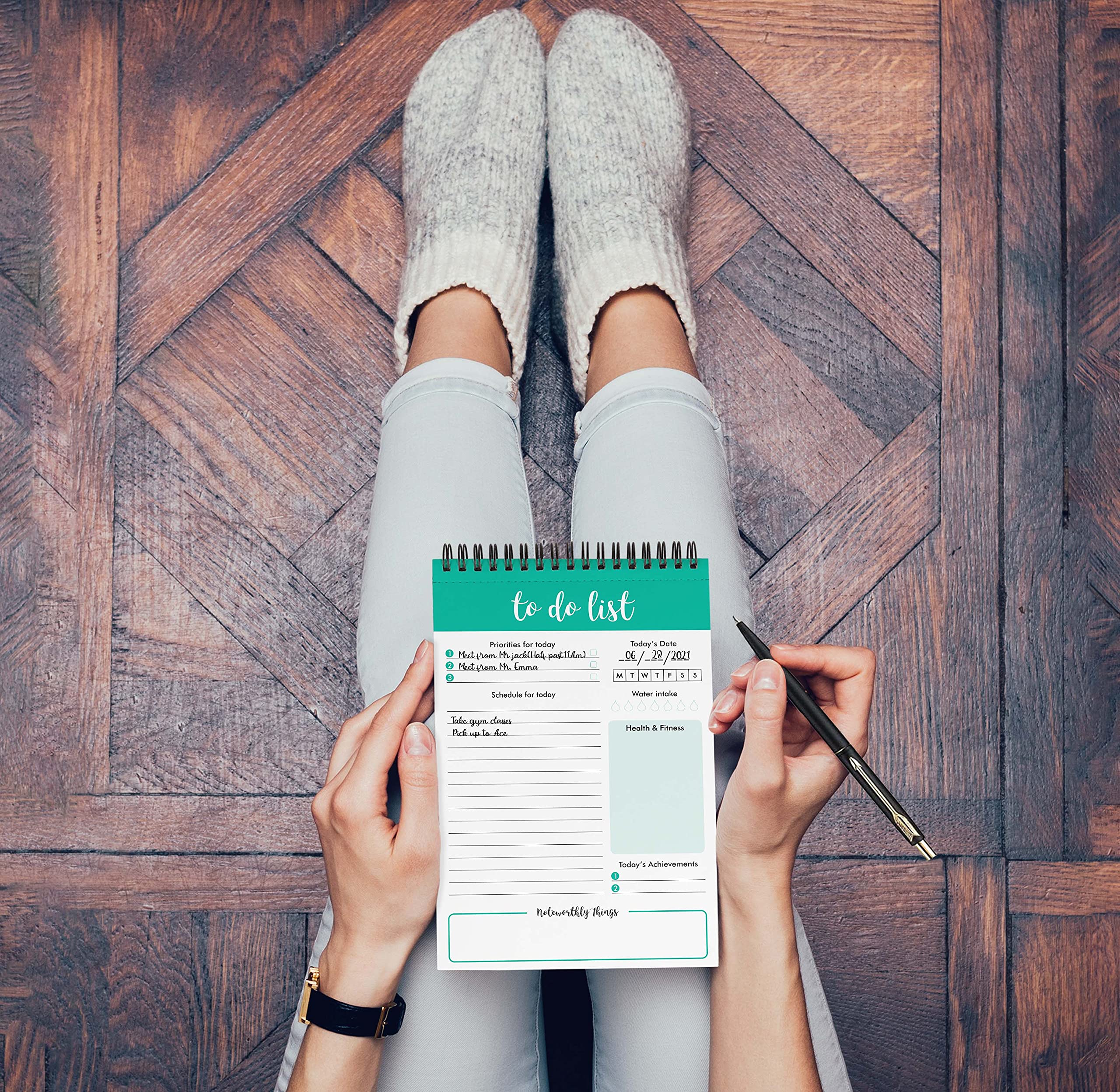 6” X 9” Spiral To Do List Notepad - Elegant Daily Checklist Planner with Motivational Quotes - 50 Tear-Off Sheets for Office, School & Home Organization - Perfect Productivity Tool for Students & Professionals