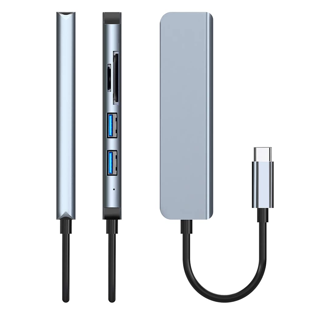 SANRLO 5-Port USB 3.0 Hub with SD/TF Card Reader - High-Speed USB Splitter for Laptop & PC - Fast Data Transfer USB Port Expander - Perfect for Office, Home & Travel Use