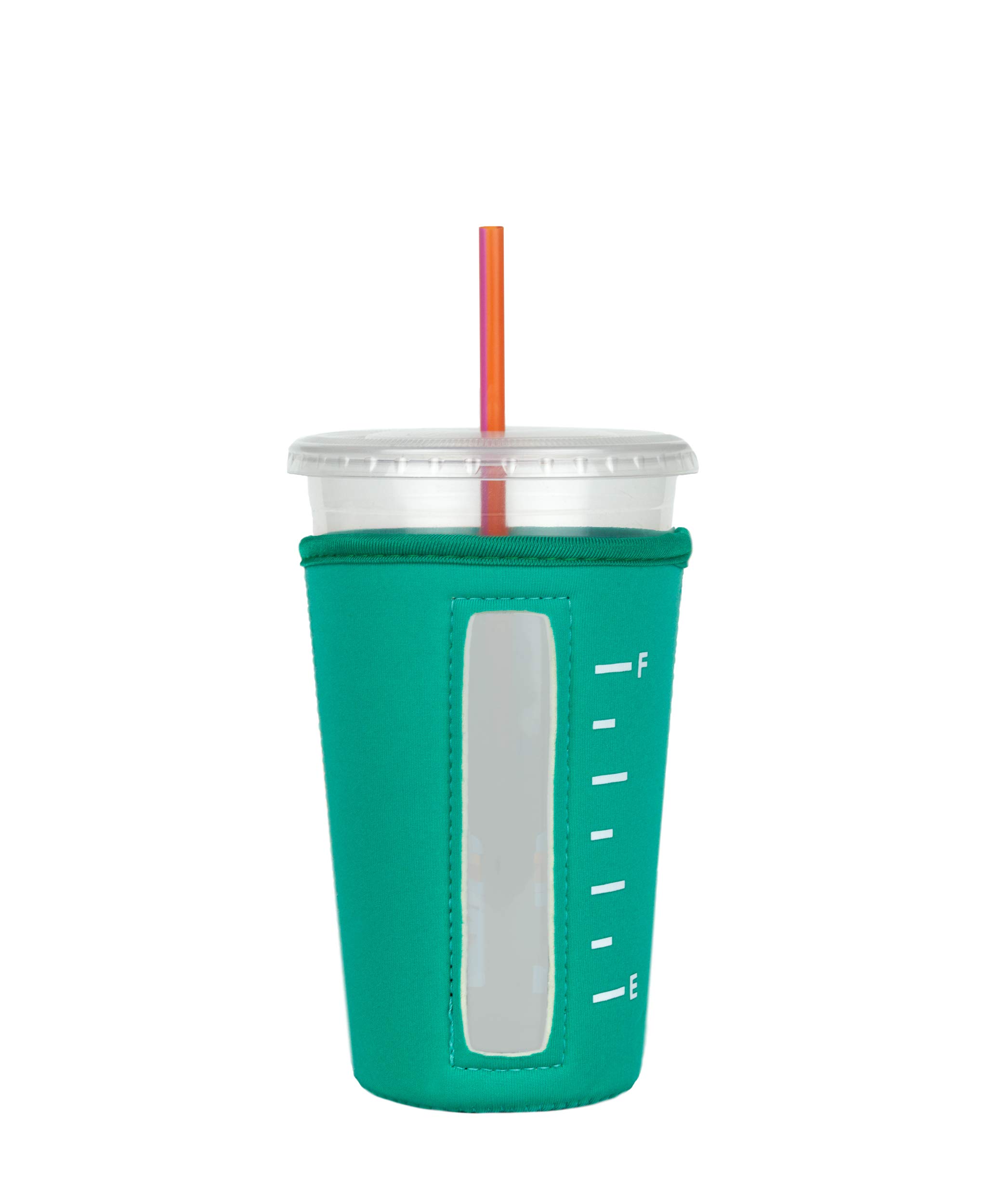 Neoprene Insulated Cup Sleeve Holder for Iced Coffee, Cold Drinks & Tea - Reusable & Durable Beverage Cozy (Teal, Medium Size) - Perfect for Starbucks Cups, Travel Mugs & Iced Beverages On-The-Go
