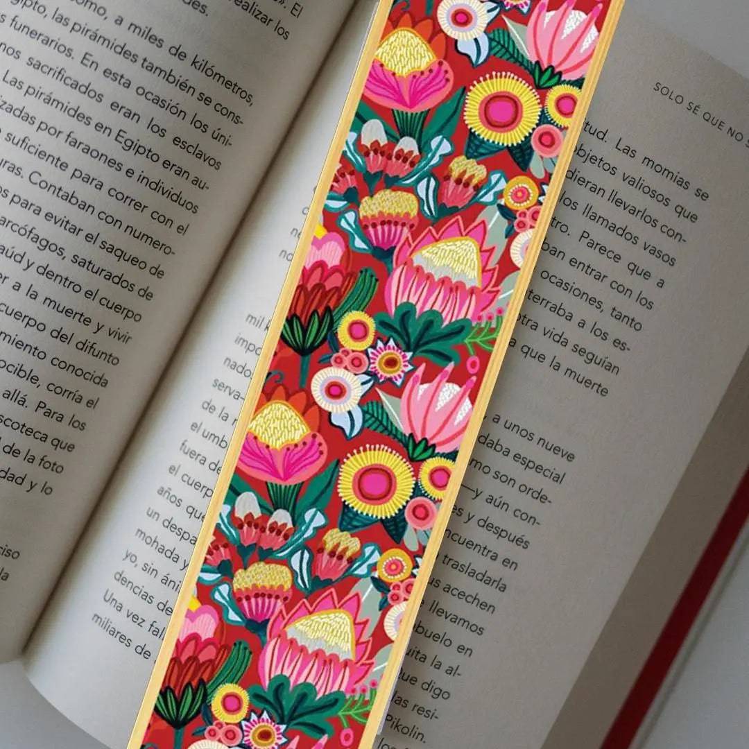 Handmade Australian Wooden Bookmark - Flowers of Oz Design - Perfect for Book Lovers & Gifts - Ideal for Reading, Journaling & Book Clubs