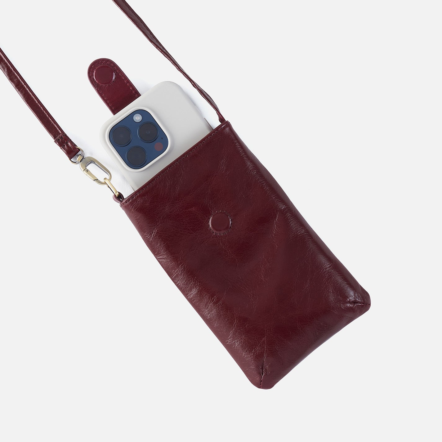Marlo Carryall Crossbody Bag in Polished Leather - Winterberry Red | Stylish Women's Shoulder Purse for Work, Travel & Everyday Use