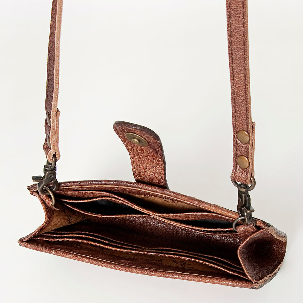 ADBG832B American Darling Genuine Leather Women's Western Handbag - Hand Tooled Cowhide Purse for Casual Outings, Rodeo Events & Country Style Fashion