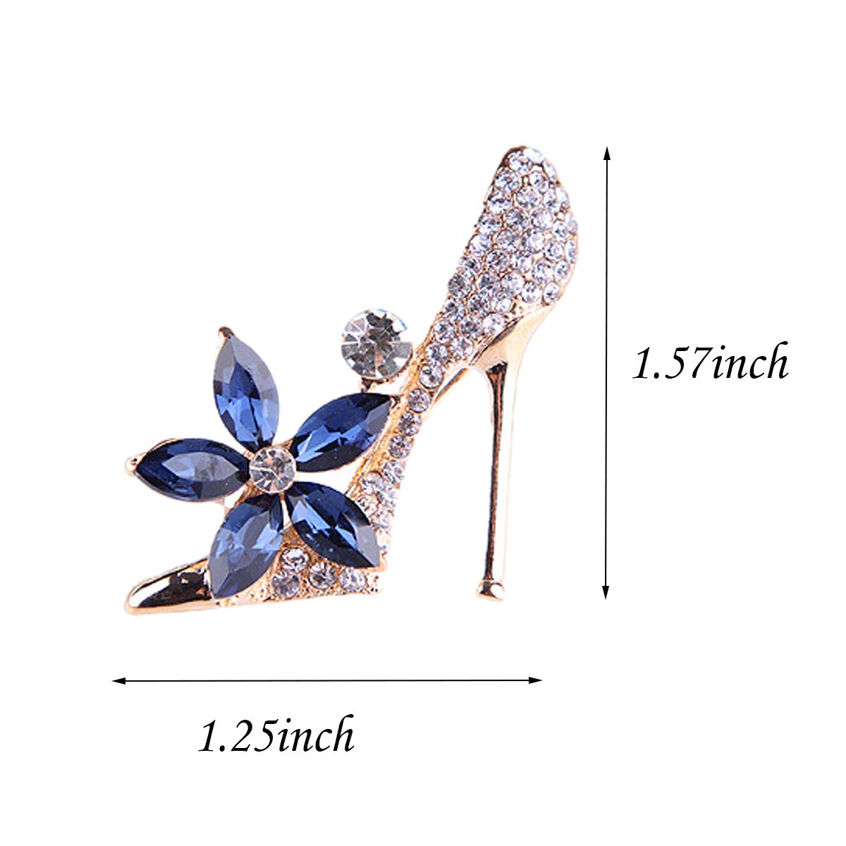 Elegant Gold Plated Cubic Austrian Crystal High-Heel Shoe Brooch Pin - Fashion Jewelry Gift for Women | Perfect for Weddings, Parties & Special Occasions
