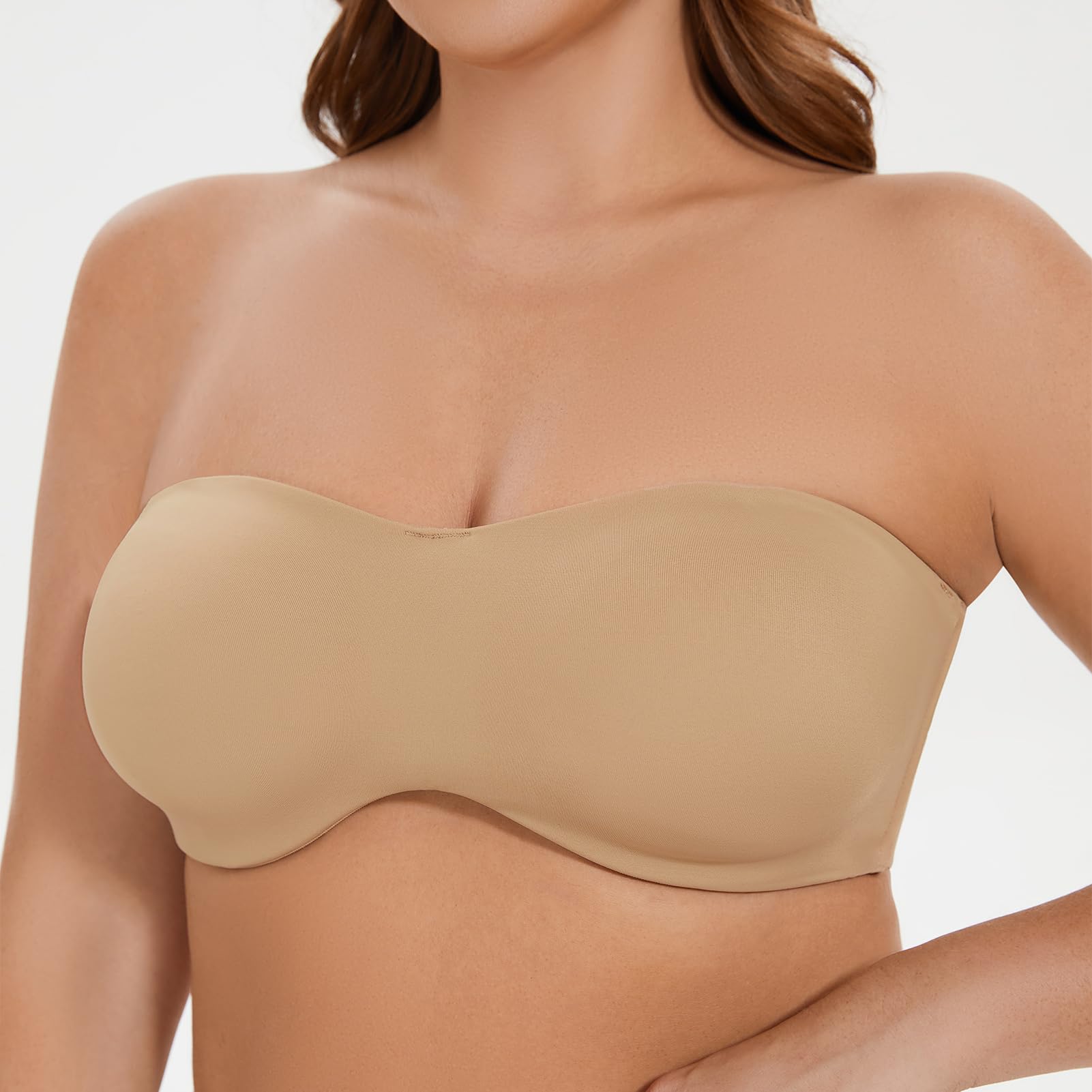 Women's Underwire Bandeau Minimizer Strapless Bra - Full Coverage Support for Large Bust - Perfect for Wedding Dresses, Evening Gowns & Formal Wear
