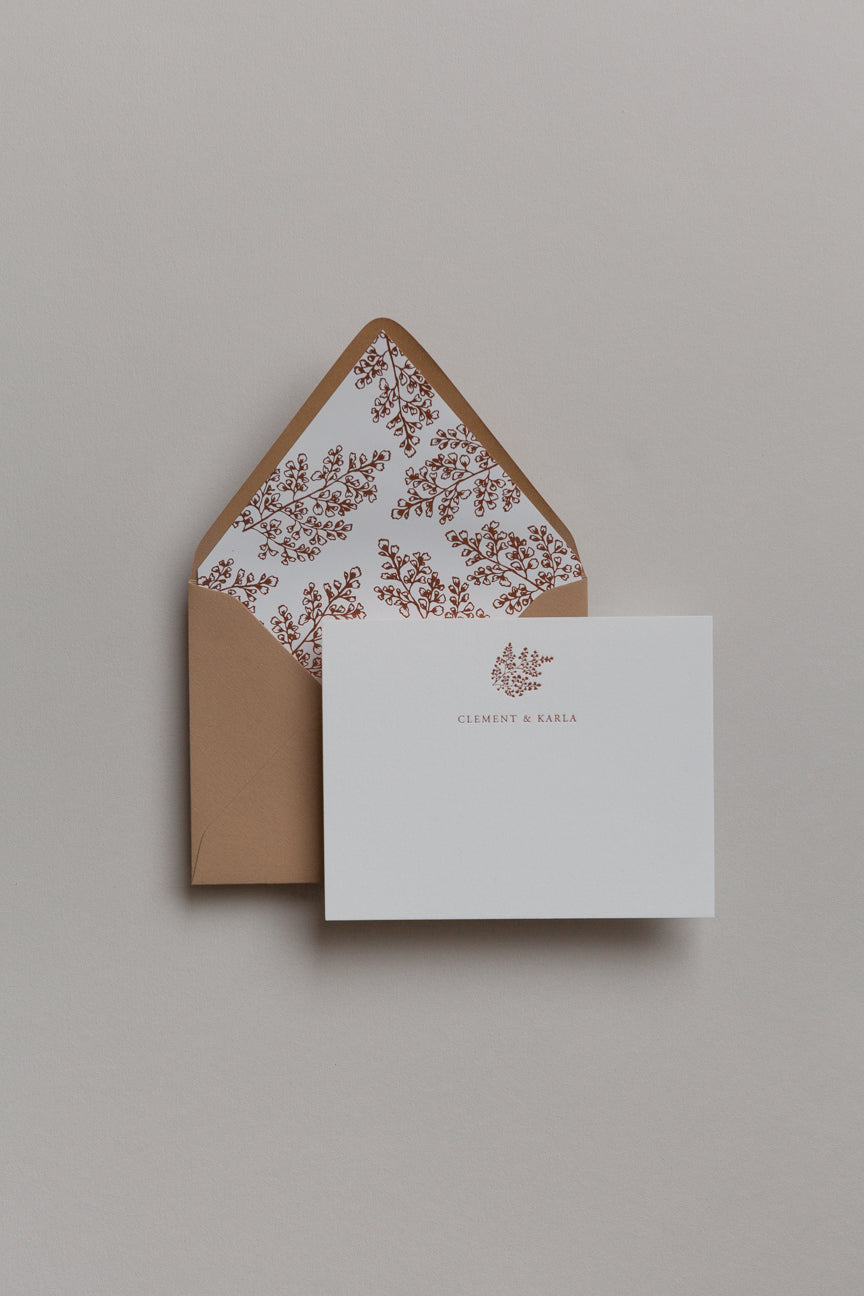 Elegant Maidenhair Fern Envelope Liner - Botanical Wedding Invitation Decor for Greeting Cards & Stationery - Perfect for DIY Crafts, Bridal Shower Invites & Special Occasions