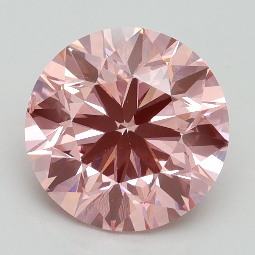 3.03 Carat Round Cut Fancy Pink Diamond Ring - Elegant Engagement & Wedding Jewelry for Women - Perfect for Proposals, Anniversaries & Special Occasions