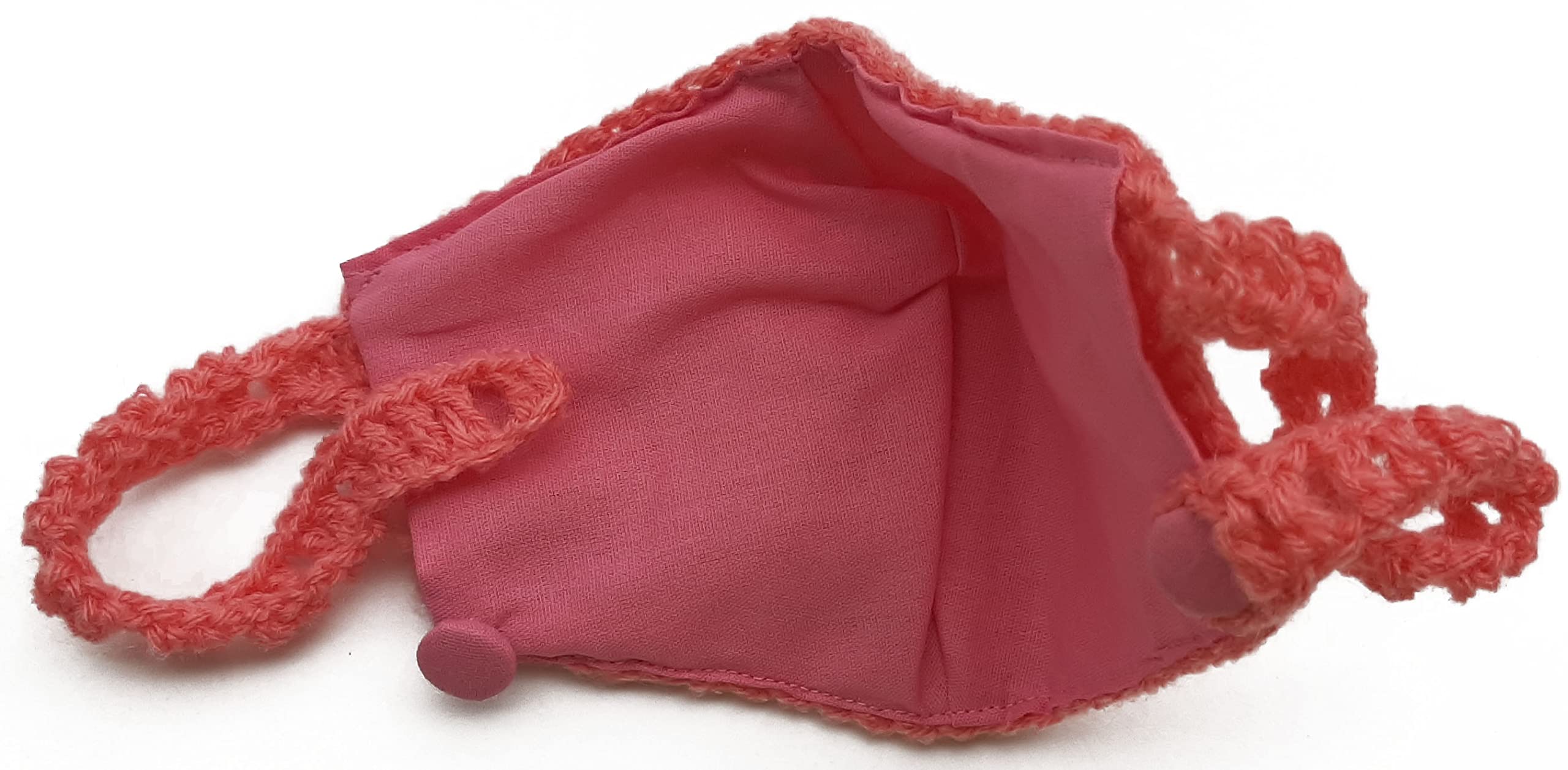 My Little Princess Handmade Wool Crochet Face Mask for Kids - Soft, Breathable & Adjustable (Multiple Colors) - Perfect for School, Playdates & Outdoor Activities (MLP-CR-Kids Mask009)