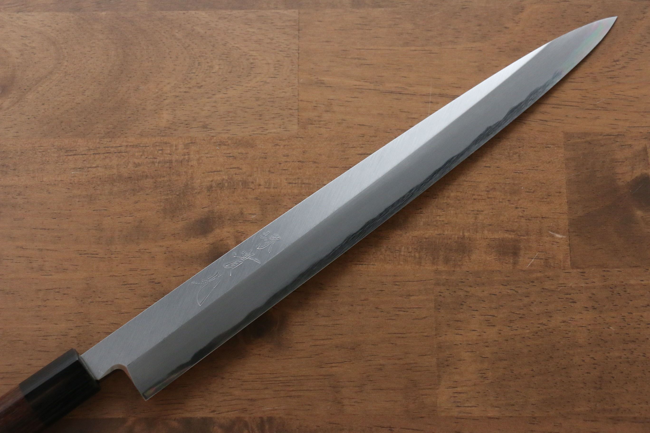 Premium Jikko White Steel No.2 Yanagiba Sushi Knife 300mm - Japanese Shitan Handle - Professional Sashimi & Sushi Chef's Knife for Precision Cutting & Food Presentation