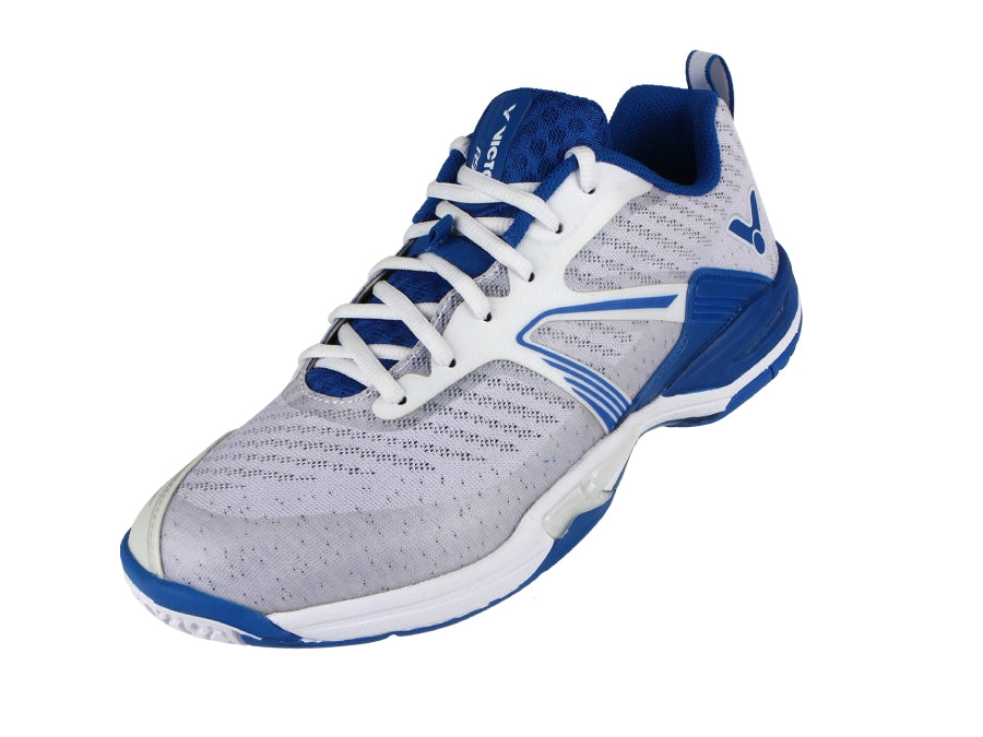 VICTOR A930 AF Badminton Shoes for Men & Women - Lightweight White & Blue Court Shoes with Non-Slip Sole - Perfect for Indoor Badminton, Tennis, and Squash Games