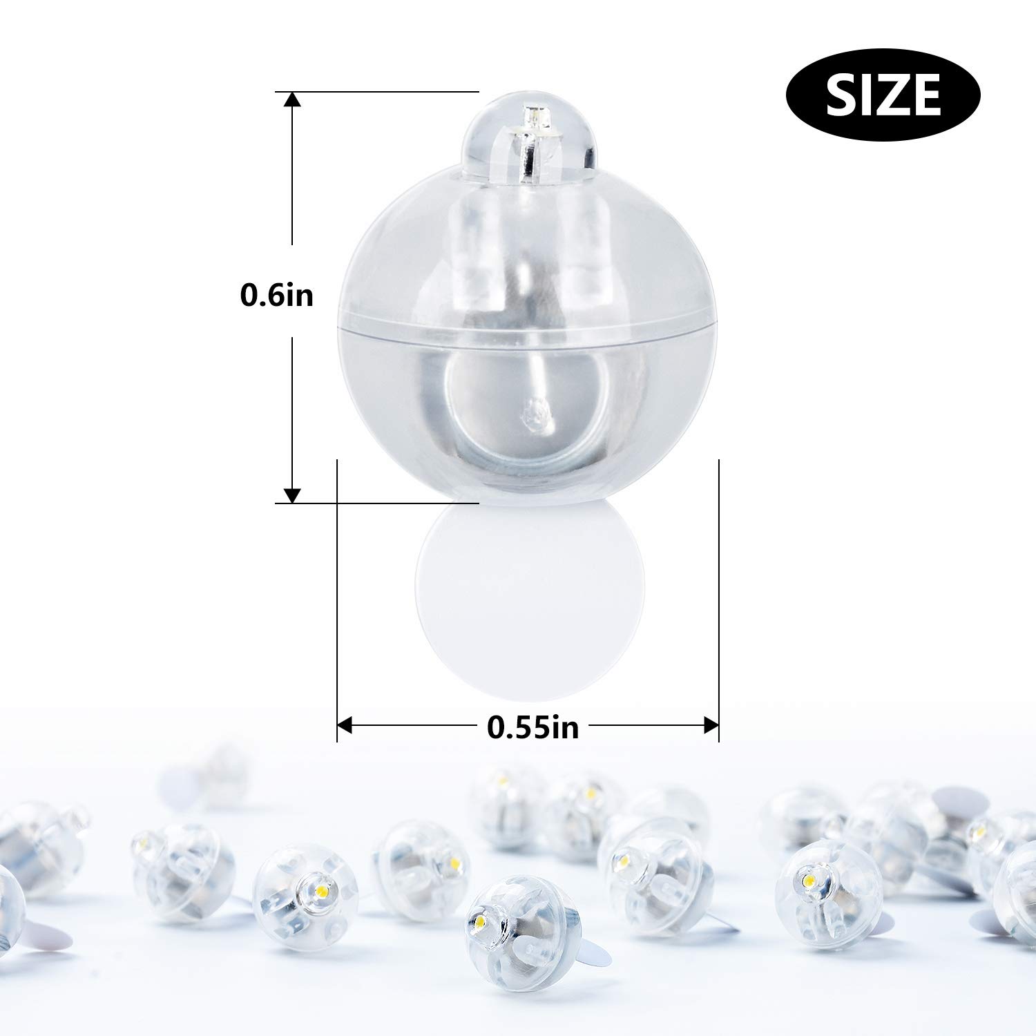 150pcs Mini Round LED Ball Lamp Balloon Lights - White Battery Operated Fairy Lights for Paper Lanterns, Wedding Decorations, Birthday Parties & Festivals | Indoor/Outdoor Decorative Lighting for Home, Garden, and Events