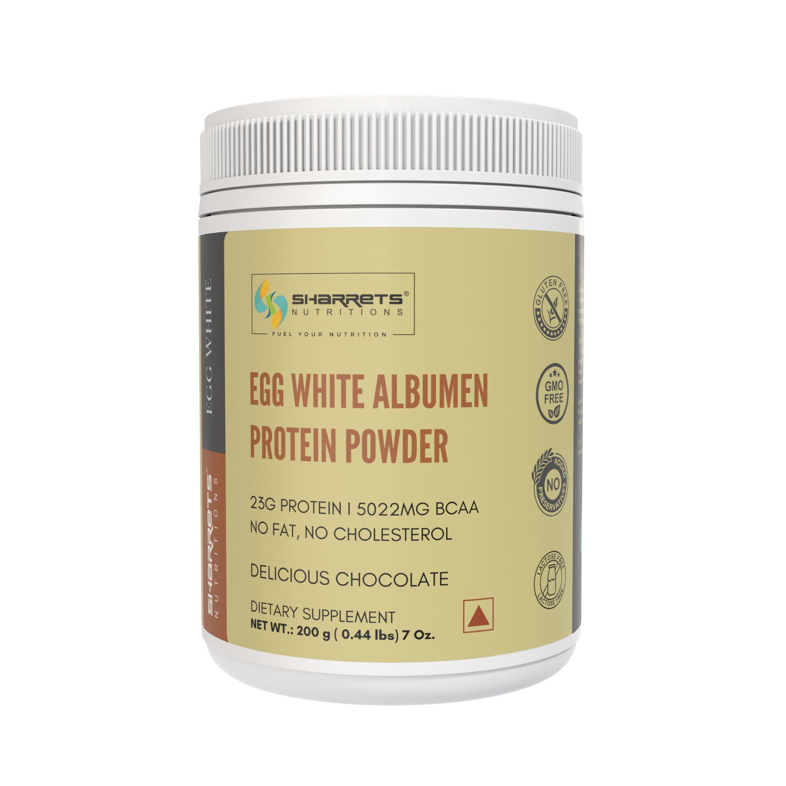 Sharrets Egg White Albumen Protein Powder with Cocoa - 200g | Pure Whey-Free Protein Supplement for Muscle Building & Recovery | Perfect for Post-Workout Shakes, Baking & Healthy Smoothies