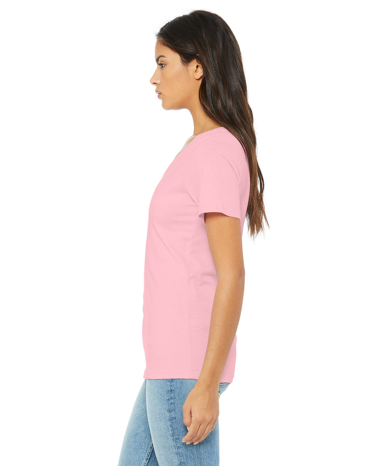 Bella + Canvas 6405 Women's Relaxed Fit Jersey V-Neck T-Shirt - Soft Casual Tee for Everyday Wear, Lounge & Layering