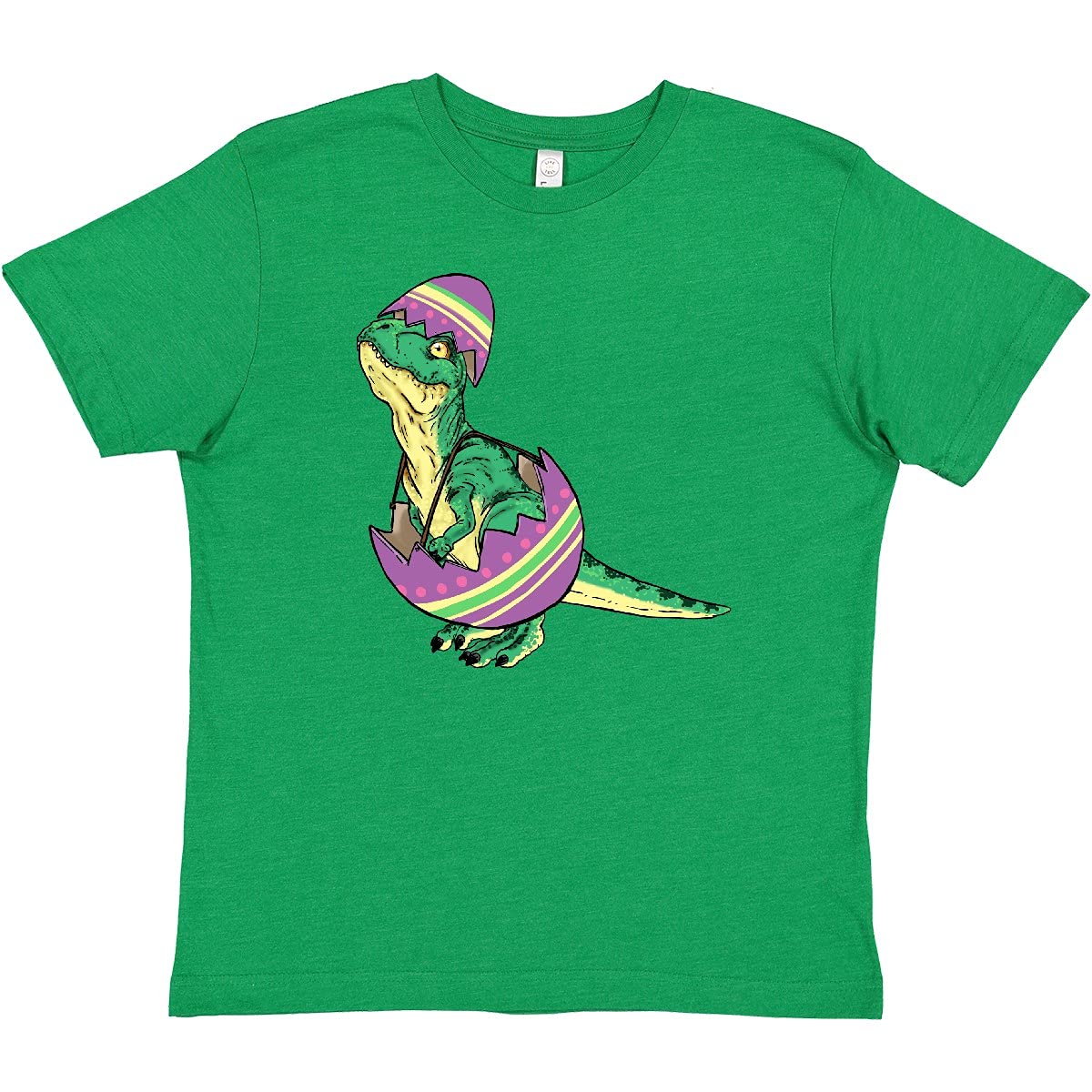 Inktastic Easter Baby T-Rex in Easter Egg Youth T-Shirt - Cute Dinosaur Graphic Tee for Kids, Boys & Girls - Perfect for Easter Celebrations, Birthday Parties & Casual Wear