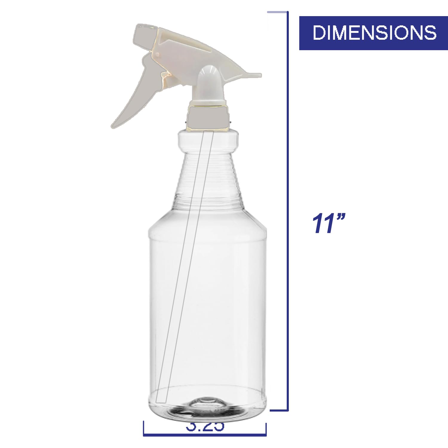 32oz Empty Spray Bottles for Cleaning Solutions - Refillable Squirt Bottles with Upside Down Trigger - White Pack - Perfect for Home Cleaning, Gardening & DIY Projects
