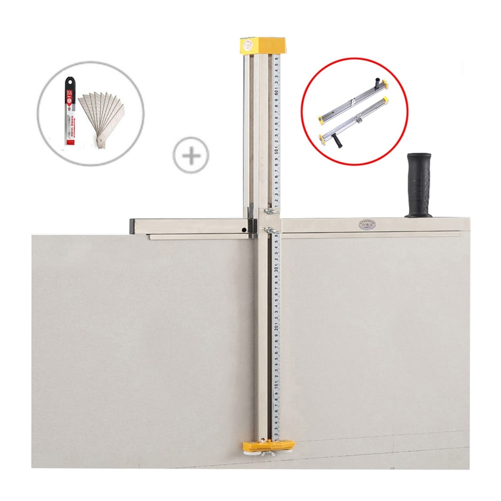 Foldable Stainless Steel Gypsum Board Cutter - Push Roller Drywall Cutting Tool for Woodworking & DIY Projects | Perfect for Home Renovation, Construction, and Crafting