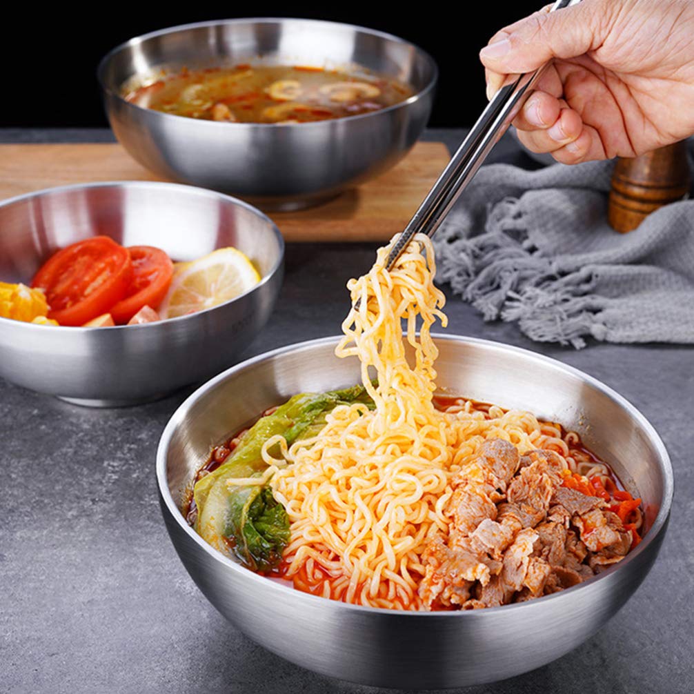 Stainless Steel Mixing Bowl 900ml - Insulated for Soup, Salad & Cereal - Kitchen & Serving Essential