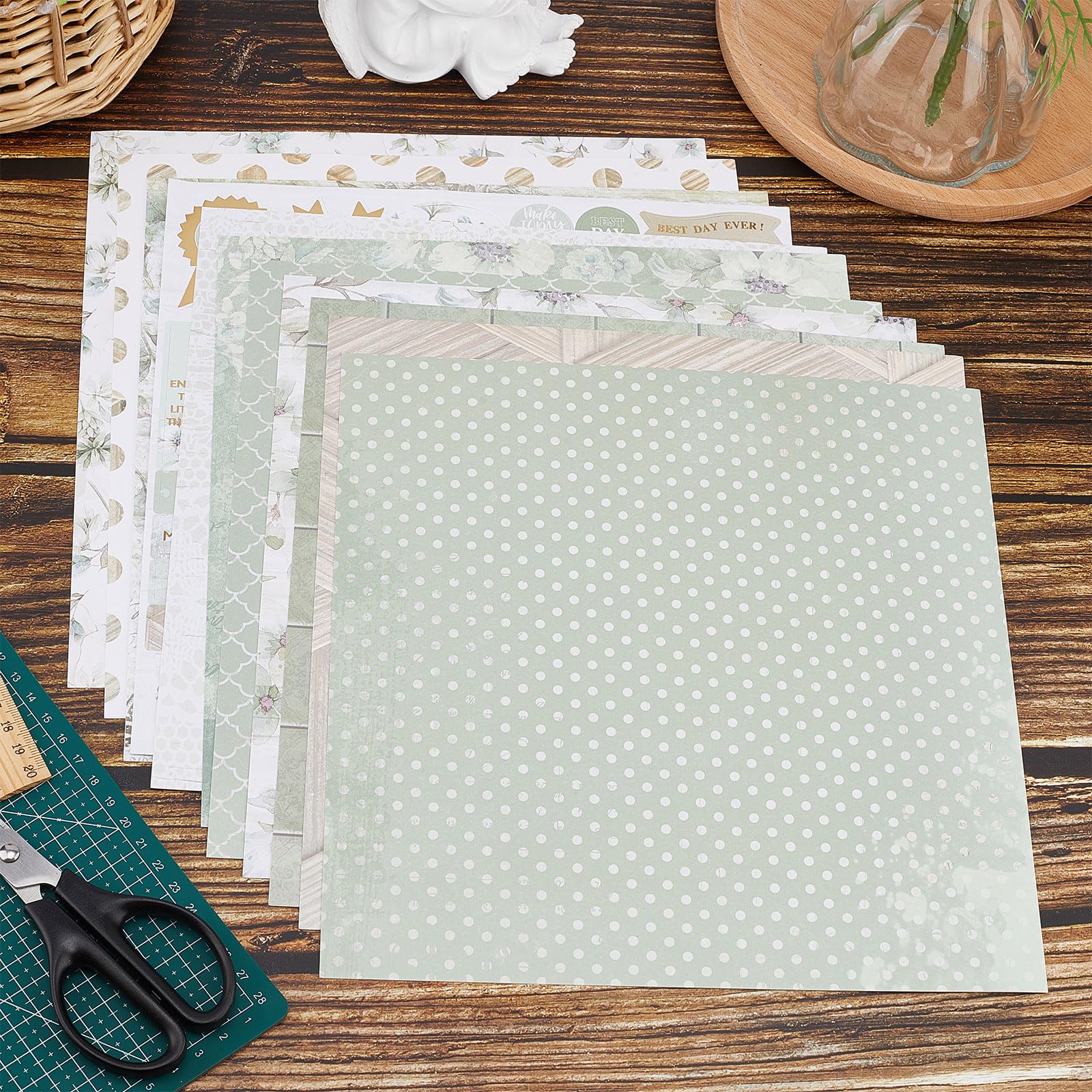GORGECRAFT 24-Sheet Floral Scrapbook Paper Pad - 12 Elegant Garden Patterns for Card Making, Journaling & DIY Crafts | Premium Cardstock for Scrapbooking, Photo Albums & Art Projects