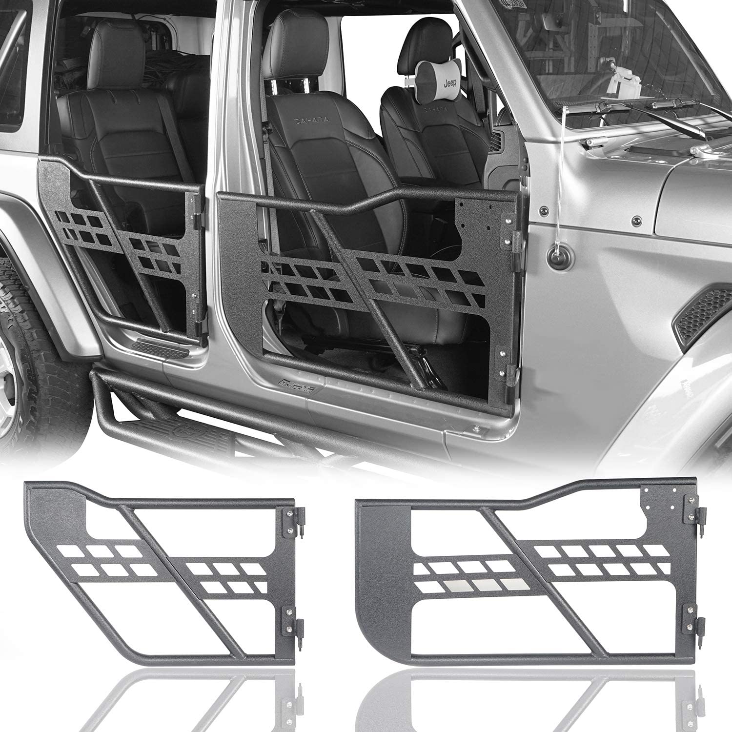 Jeep Wrangler JL 2018+ 4X4 Off-Road Half Doors with Side Mirrors | Durable Car Accessories for Adventure & Outdoor Enthusiasts | Perfect for Trail Riding, Camping & Off-Road Excursions