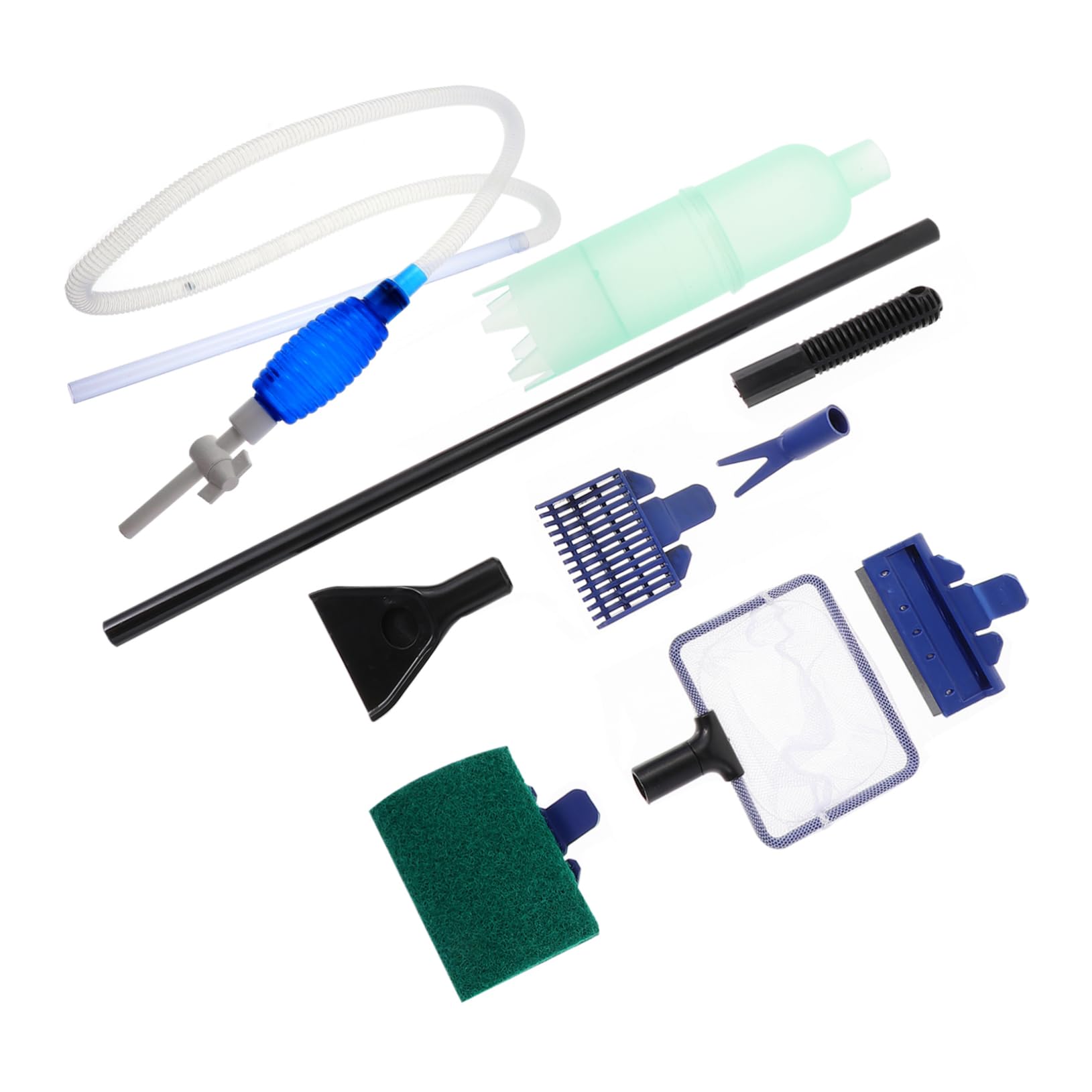 POPETPOP Aquarium Gravel Cleaner - Fish Tank Vacuum with Adjustable Water Flow & Air-Press Button - Water Changer Nozzle for Easy Tank Maintenance - Perfect for Freshwater & Saltwater Aquariums