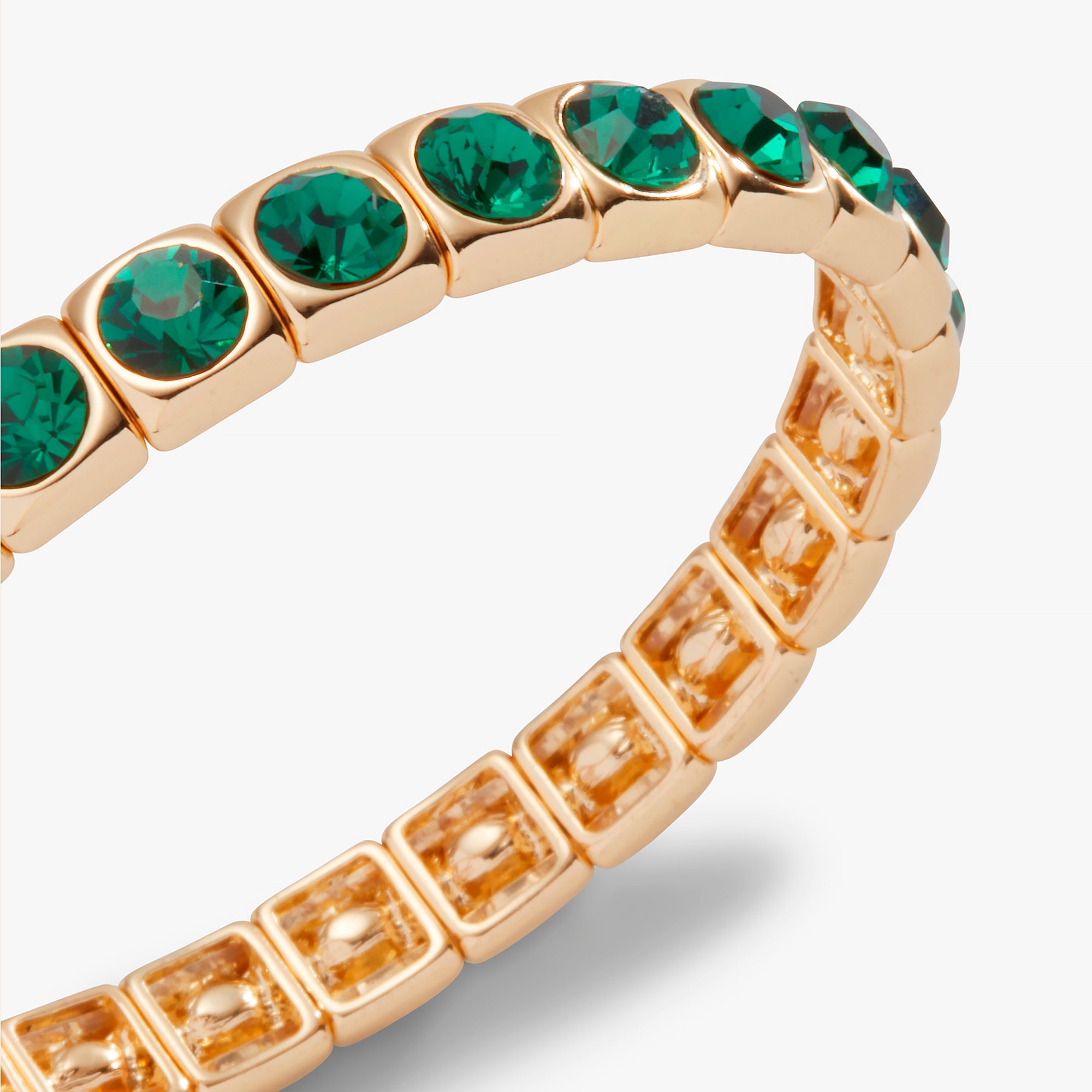 Emerald Crystal Stretch Bracelet for Women - Adjustable Elastic Beaded Bracelet for Yoga, Meditation & Everyday Wear