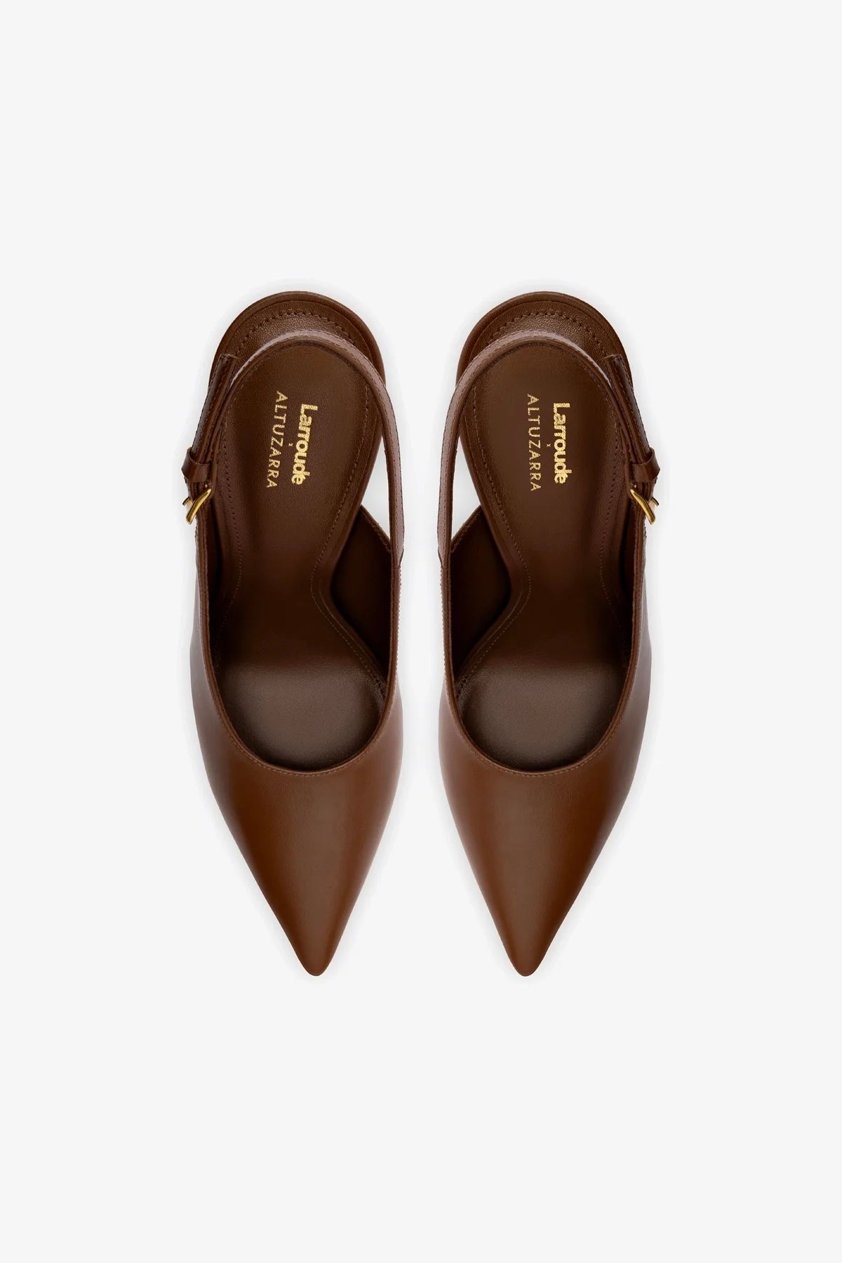 Larroudé x Altuzarra Women's Leather Pumps in Burnt Umber - Stylish High Heel Shoes for Work, Party & Special Occasions
