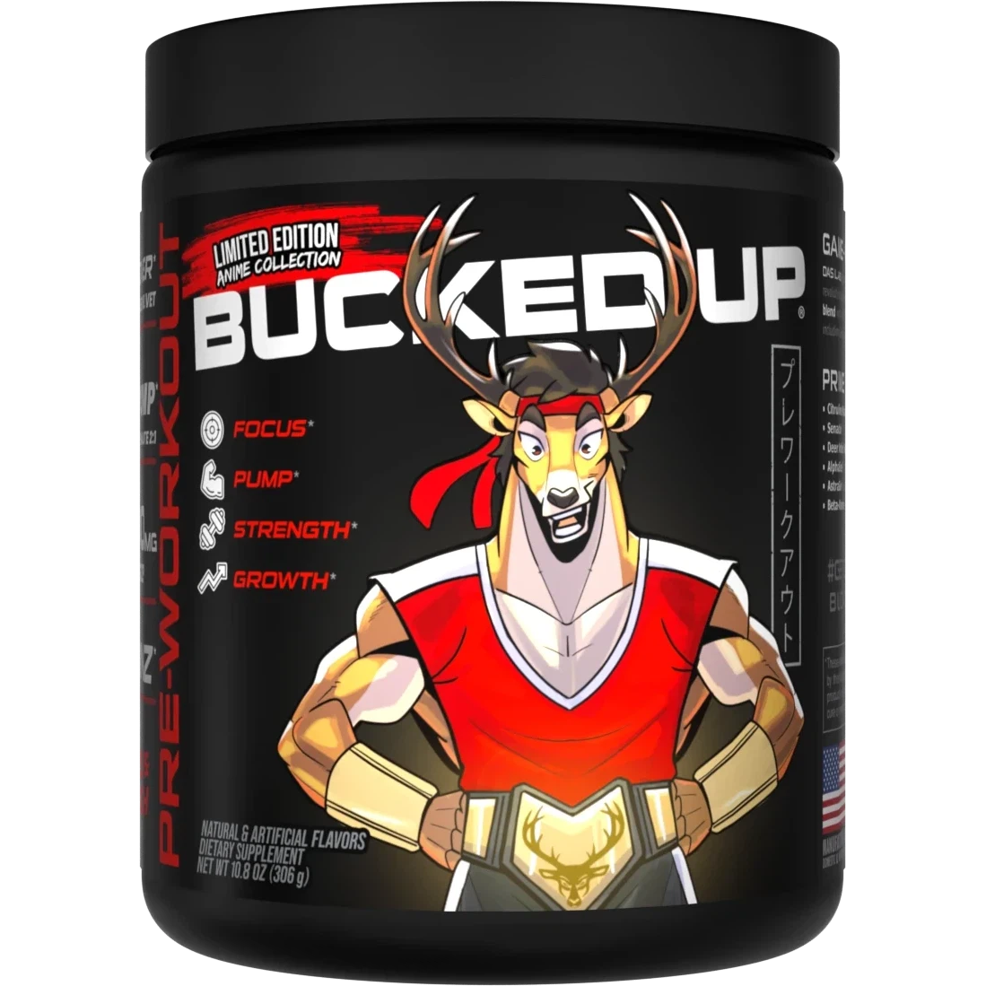 Bucked Up Pre Workout Powder - Anime Inspired Energy Booster for Gym, Fitness & Bodybuilding | Enhance Performance & Focus for Intense Workouts
