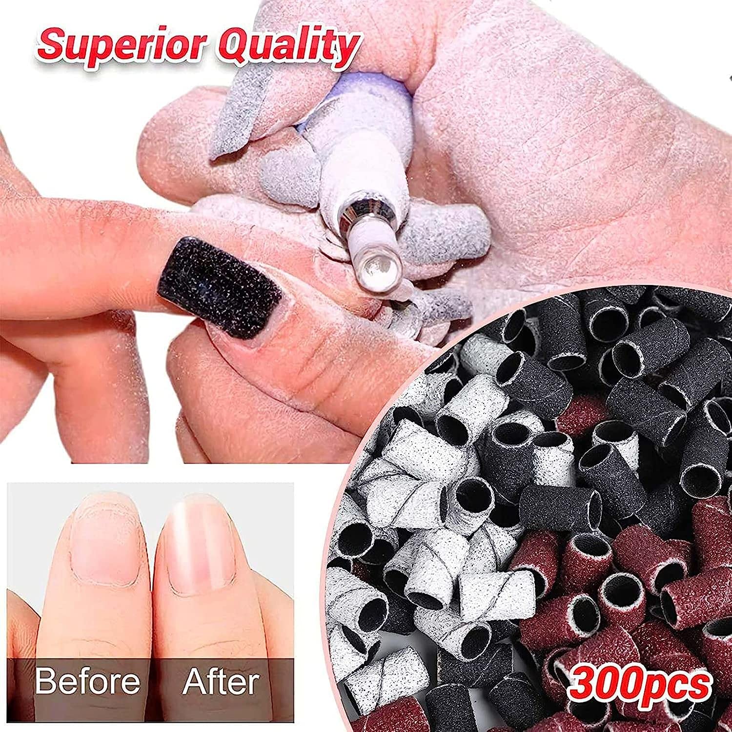 Premium Set of 2 Pedicure Sanding Bands - Professional Nail Drill Files for Smooth Nails & Cuticles Removal - Perfect for At-Home Manicures & Salon Nail Care