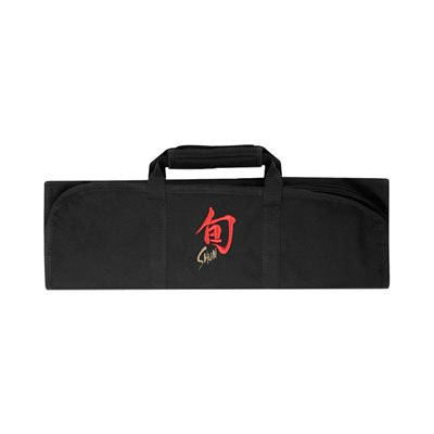 Shun 8-Pocket Knife Roll - Premium Black Chef Knife Storage Case for Professional Chefs & Culinary Students - Perfect for Kitchen, Travel & Cooking Classes