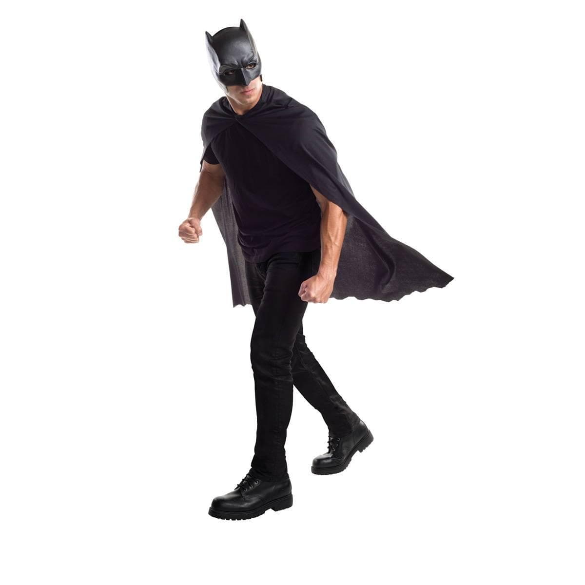 Batman Cape with Mask for Men - Official Batman V Superman: Dawn of Justice Costume Accessory | Superhero Cosplay, Halloween Party, Comic-Con Dress Up