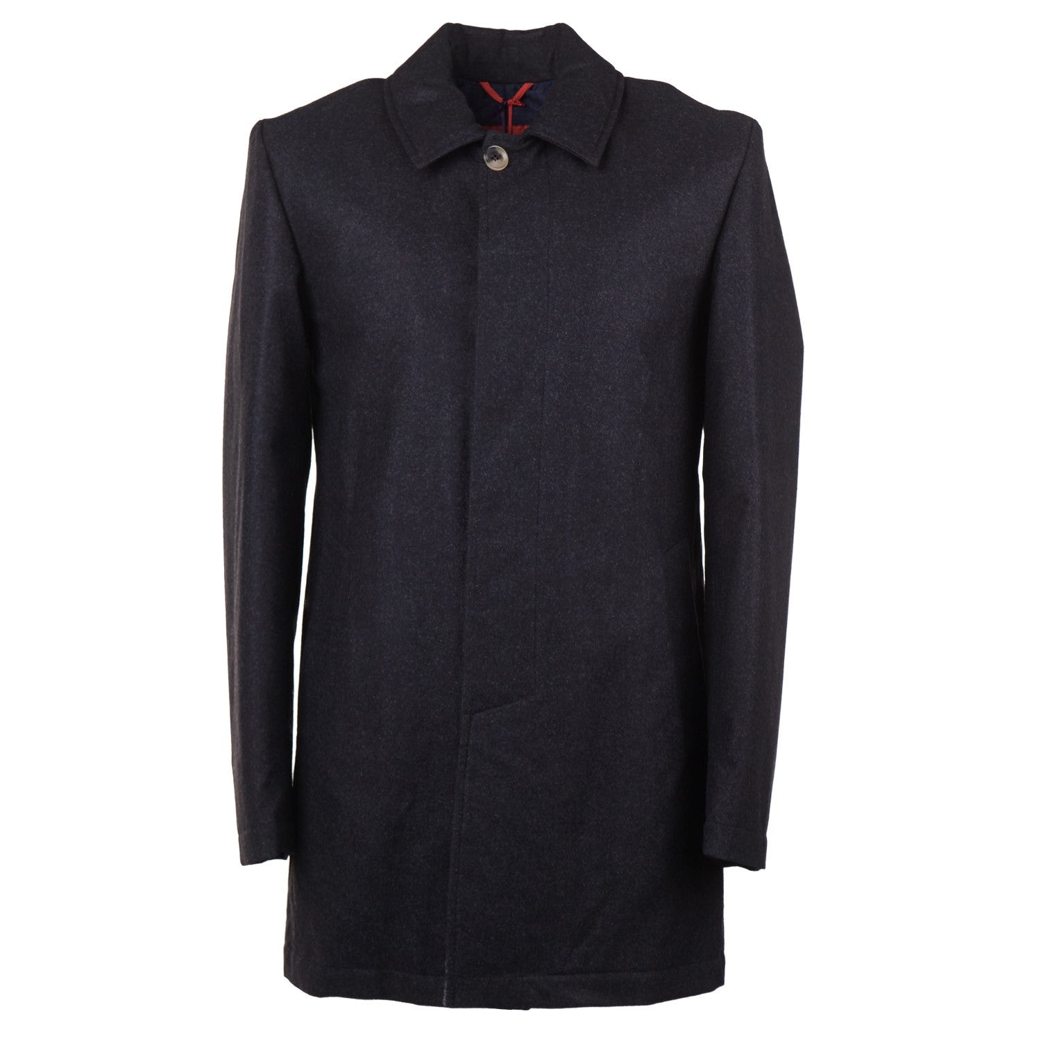 Isaia Aqua Flannel Wool Overcoat for Men - Premium Winter Coat with Warm Lining, Water-Resistant & Stylish - Perfect for Business, Office, and Formal Occasions