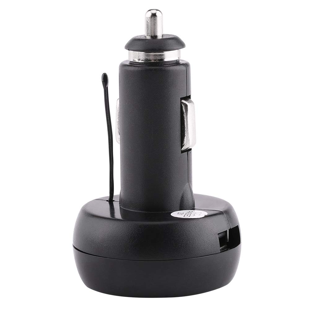 Dual USB Car Charger with LED Digital Voltmeter & Thermometer - 12V/24V Cigarette Lighter Adapter (Green+Red) for Road Trips & Emergency Power Supply