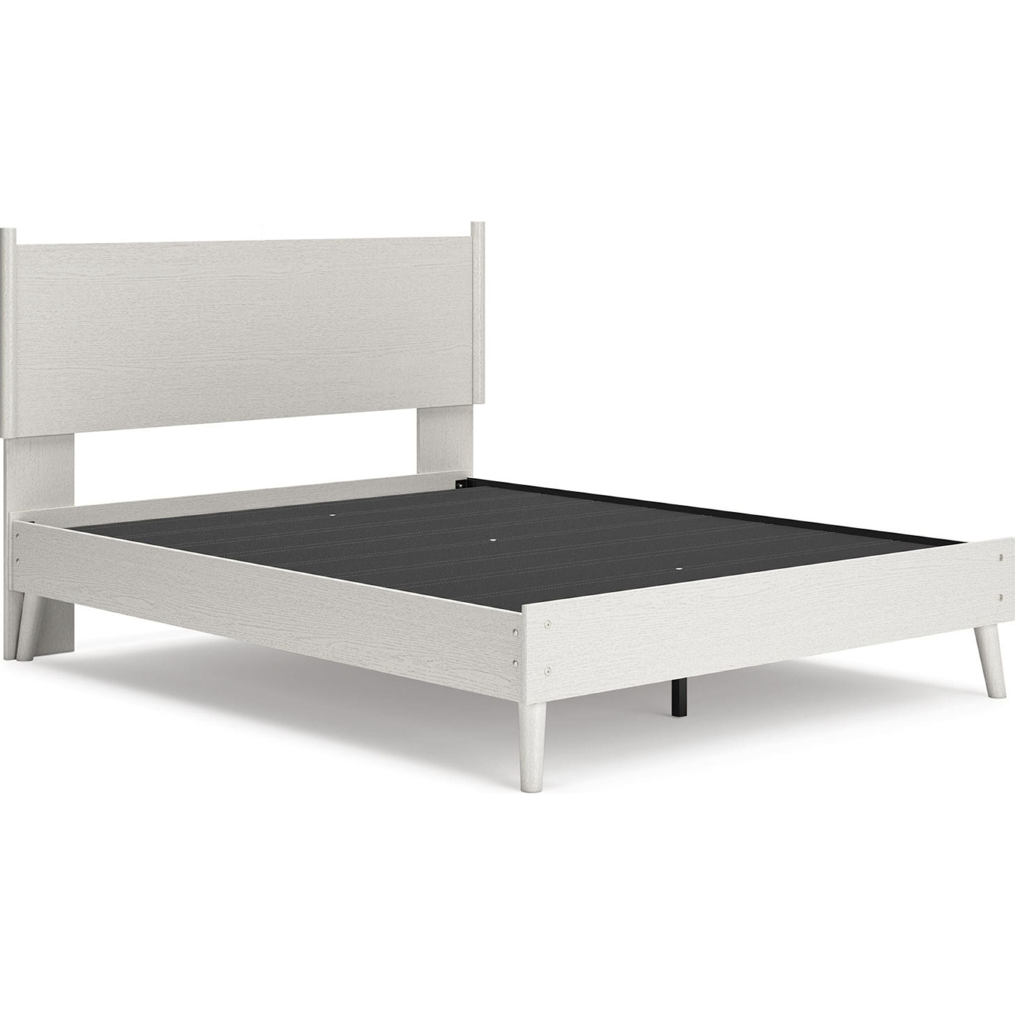 Aprilyn Queen Panel Bed - White Wooden Frame with Upholstered Headboard - Perfect for Master Bedroom, Guest Room & Modern Home Decor