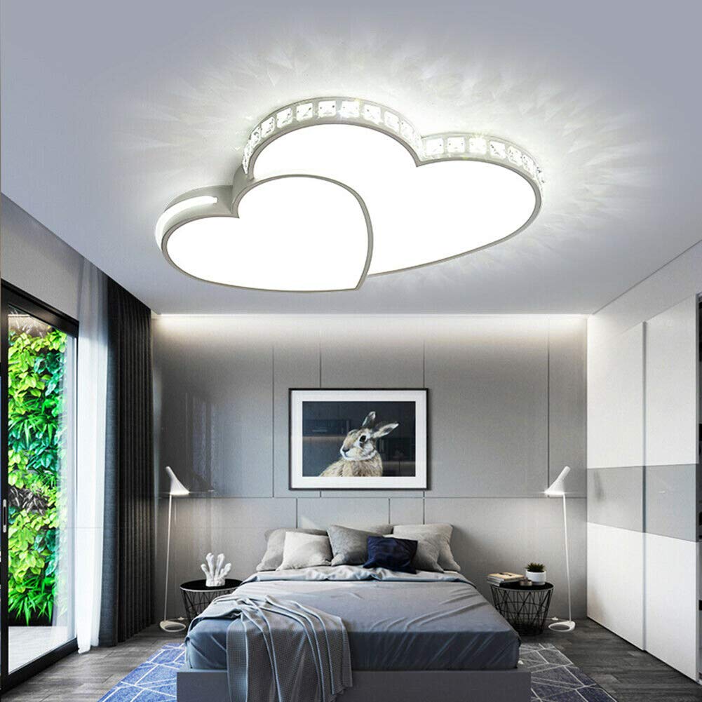Modern LED Crystal Chandelier - Energy Saving Ceiling Light with High Light Transmittance, Heart-Shaped Metal Fixture for Living Room, Bedroom, Dining Room & Kitchen | Perfect for Romantic Dinners, Home Decor & Ambient Lighting