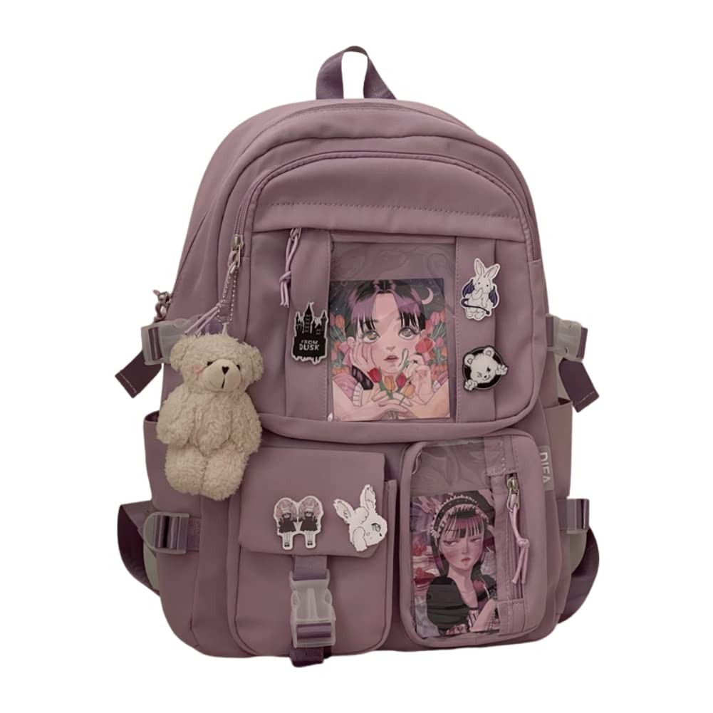 Cute Goth Anime Backpack with Plushies - Kawaii Ita Bag Japanese Style Lolita Accessories for Cosplay, School & Travel
