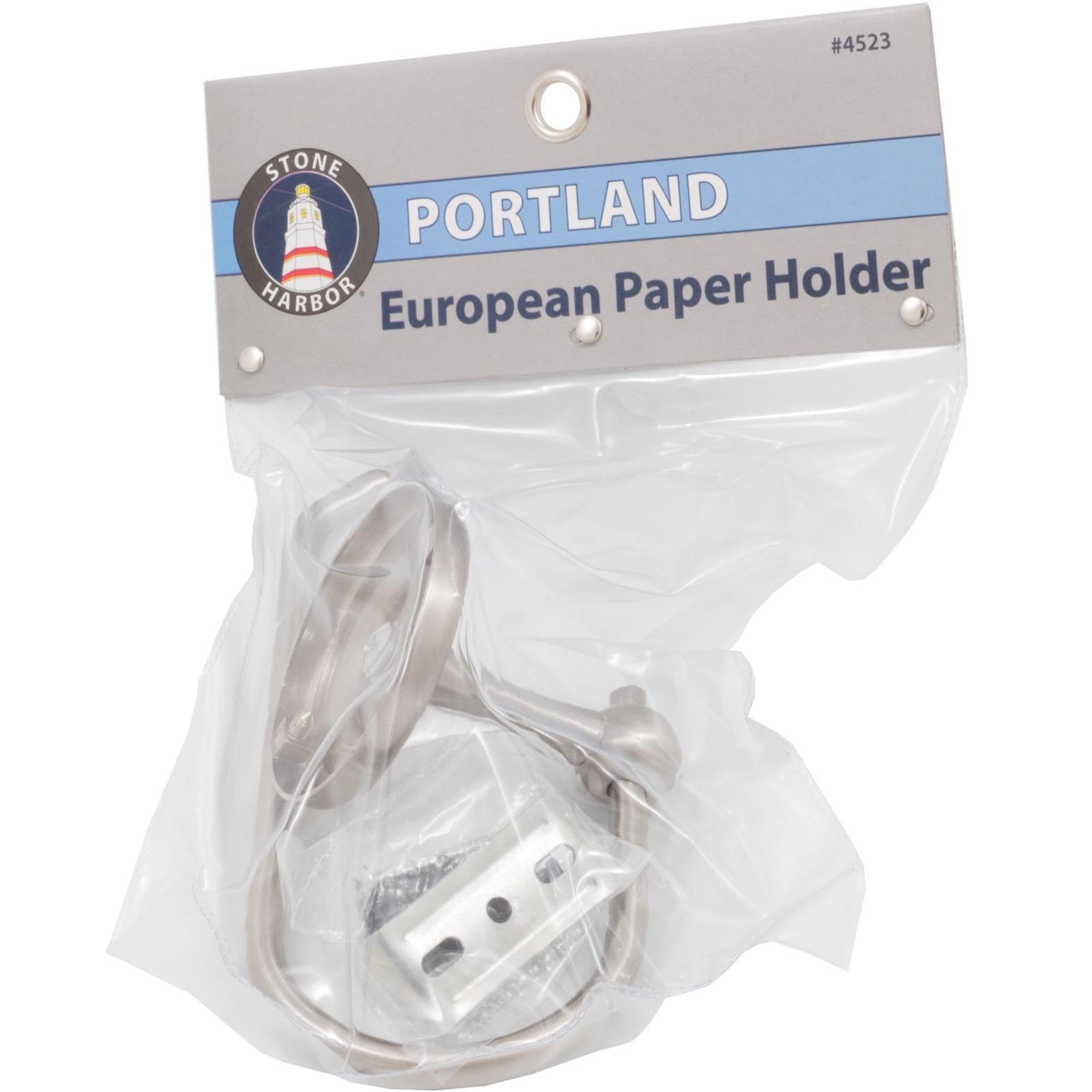 Stone Harbor Hardware European Style Paper Holder in Satin Nickel - Elegant Bathroom & Office Organizer for Toilet Paper, Towels, and Magazines