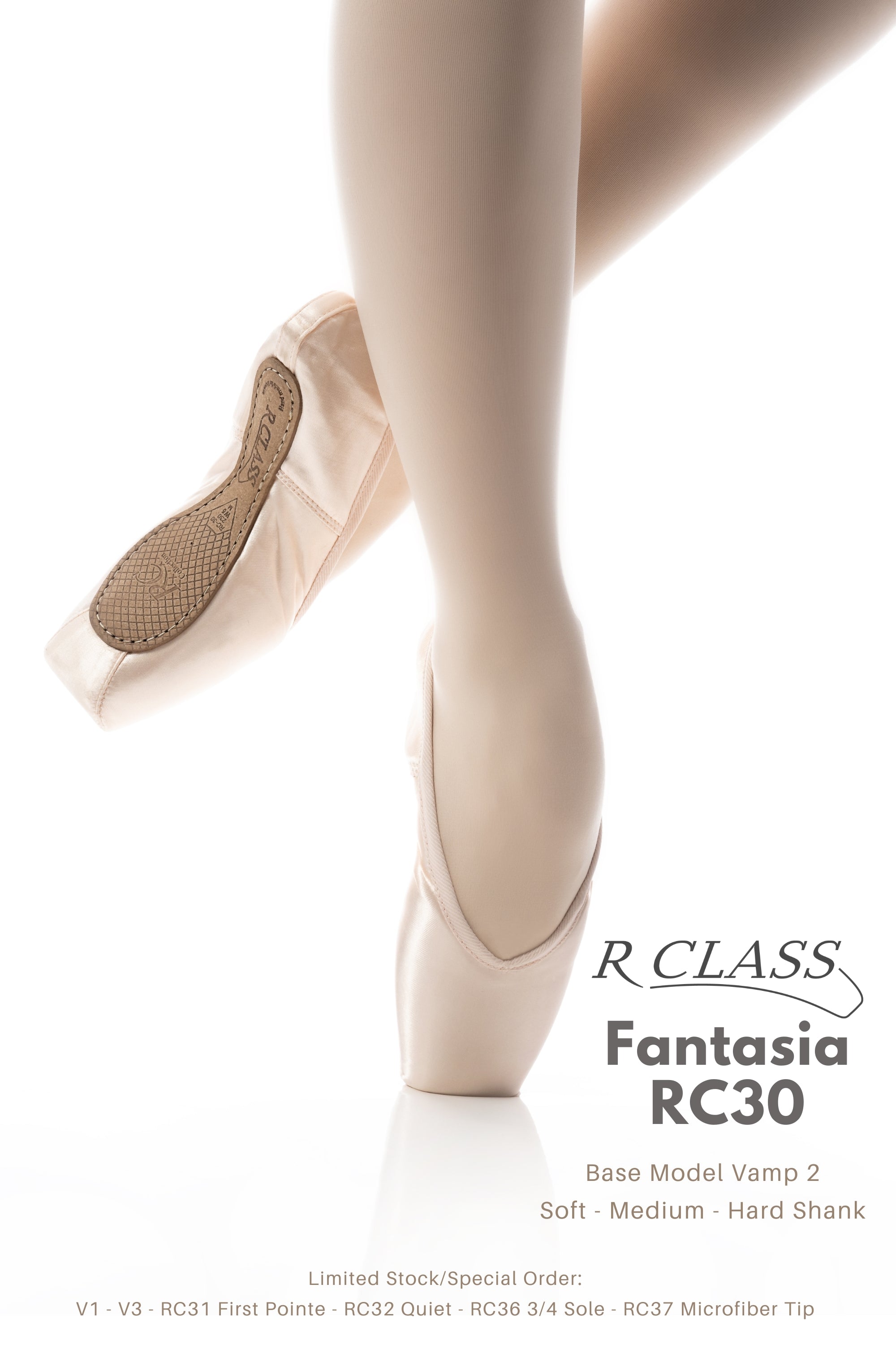 R Class RC30 V1 Fantasia Pointe Ballet Shoes - Professional Lightweight Dance Shoes for Ballet, Jazz & Contemporary - Perfect for Performances, Practice & Recitals