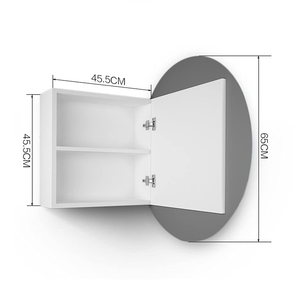 Wall-Mounted Round Bathroom Storage Cabinet with Mirror - Space Saving Vanity Organizer for Makeup & Cosmetics - Perfect for Bedroom, Bathroom & Dressing Room Organization
