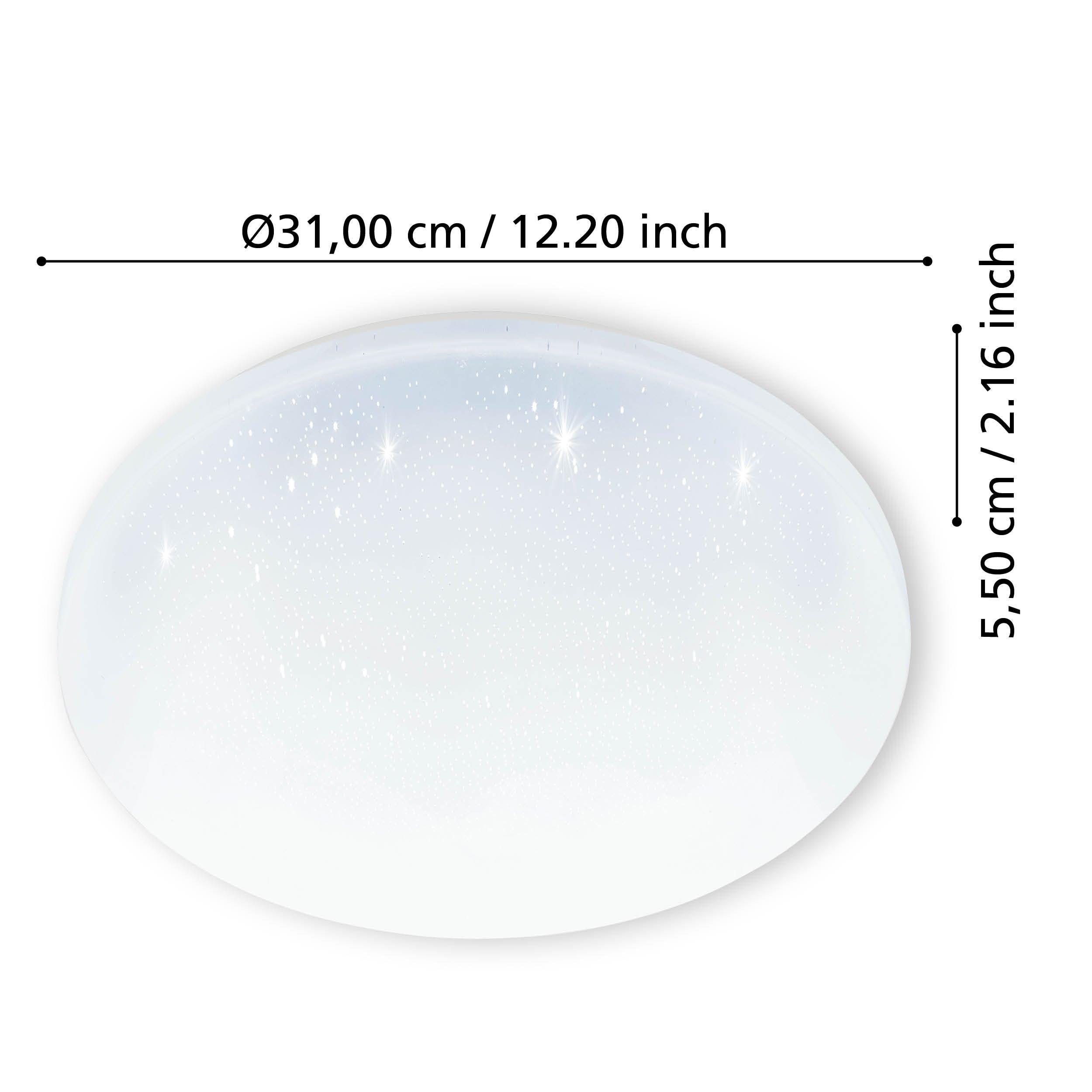 Eglo Frania S IP44 White Bathroom Flush Ceiling Light 31cm - Waterproof LED Lighting for Bathroom, Shower & Wet Areas - Modern Home Decor