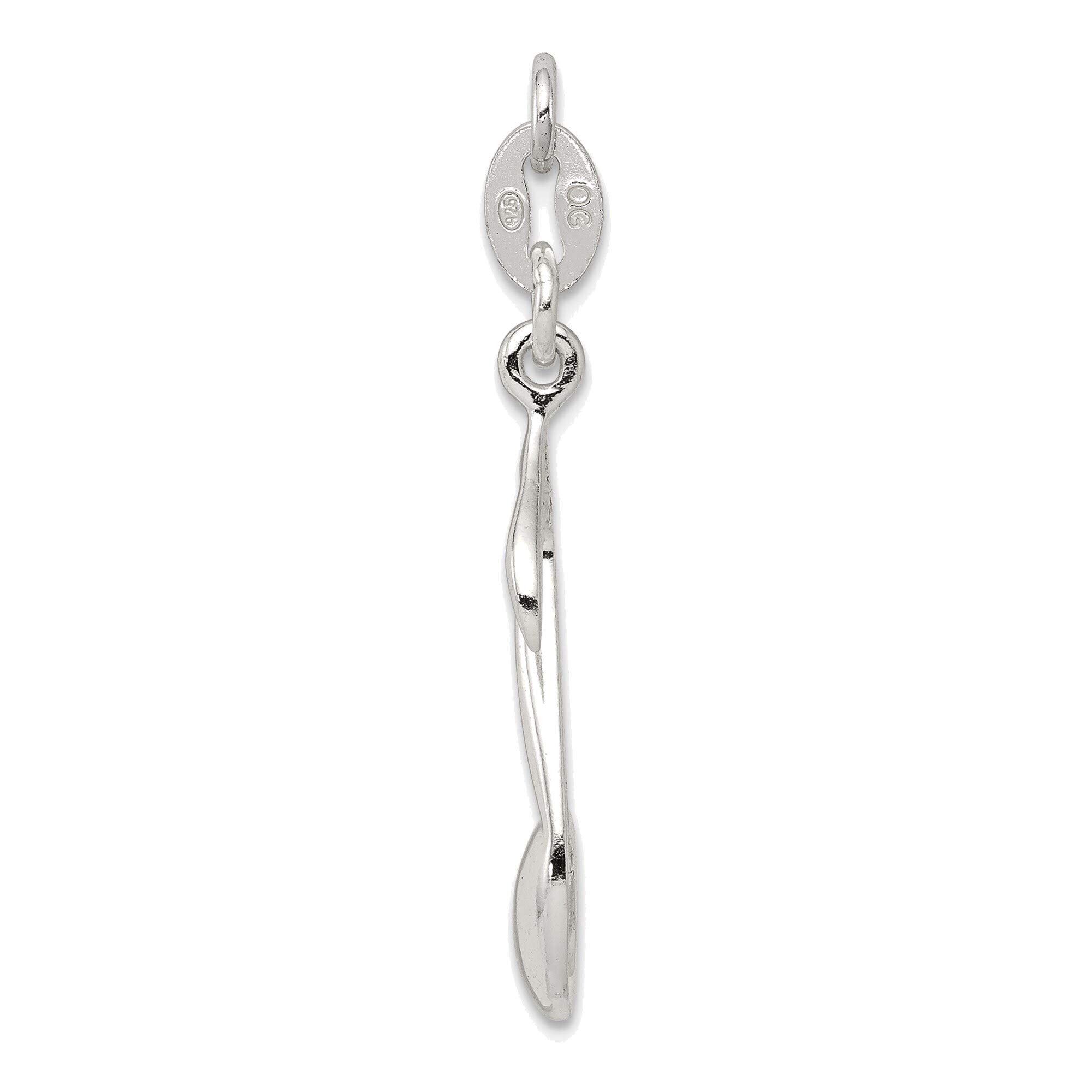 Bonyak Sterling Silver Polished Music Note Charm Pendant - Elegant Jewelry Gift for Musicians, Music Lovers & Special Occasions - Perfect for Necklaces, Bracelets & Personalized Gifts