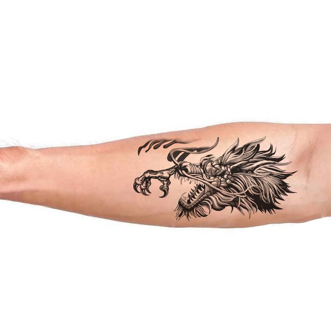 Realistic Dragon Bite Temporary Tattoo - Waterproof Fake Tattoos for Men & Women - Perfect for Halloween, Cosplay, and Festival Body Art