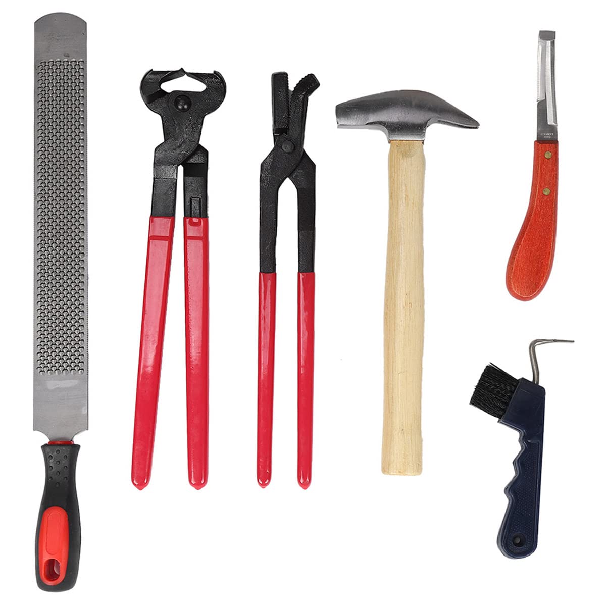Professional 6Pcs Horse Hoof Nippers Trim Tool Set - Farrier Tools for Horseshoes & Hoof Care | Durable Nail Trimming Plier for Equine Grooming & Maintenance | Perfect for Farriers, Veterinarians & Horse Owners