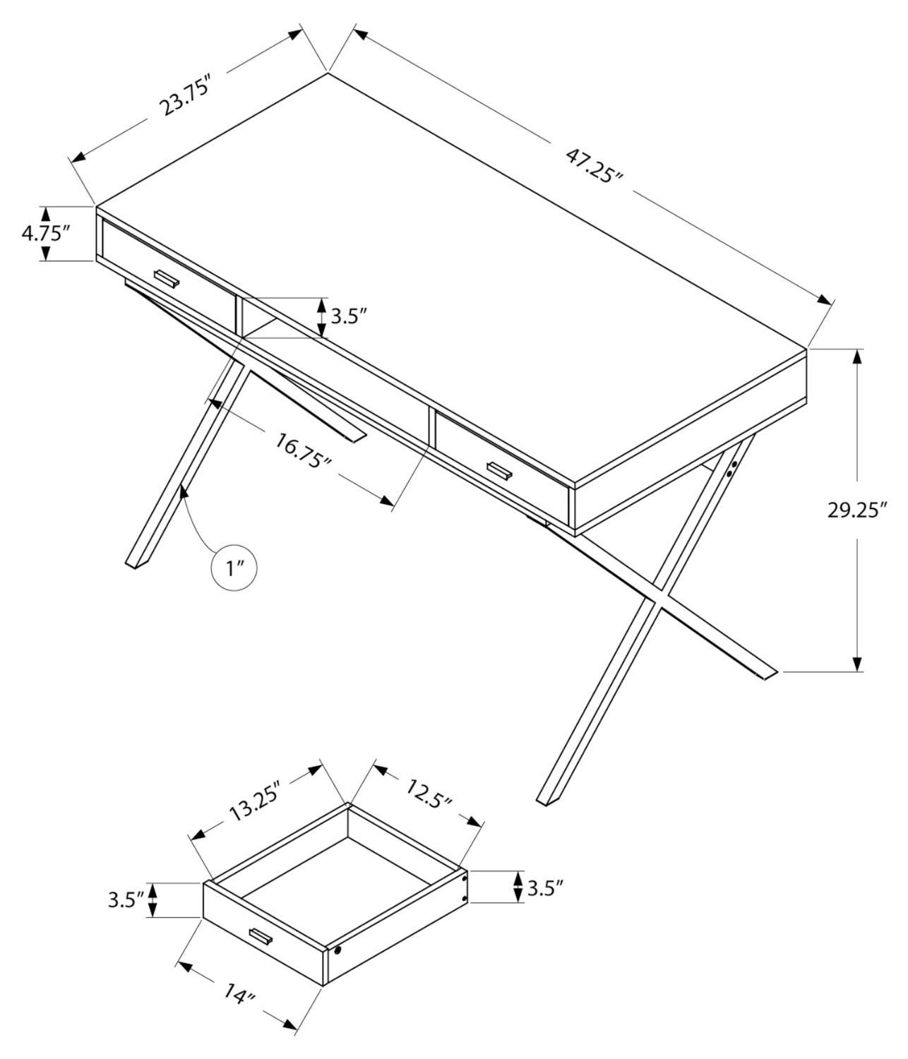 Offex 48 Inch Modern L-Shaped Computer Desk with Chrome Metal Frame - Glossy White Home Office Desk for Gaming, Work & Study | Space-Saving Corner Desk for Small Rooms & Apartments