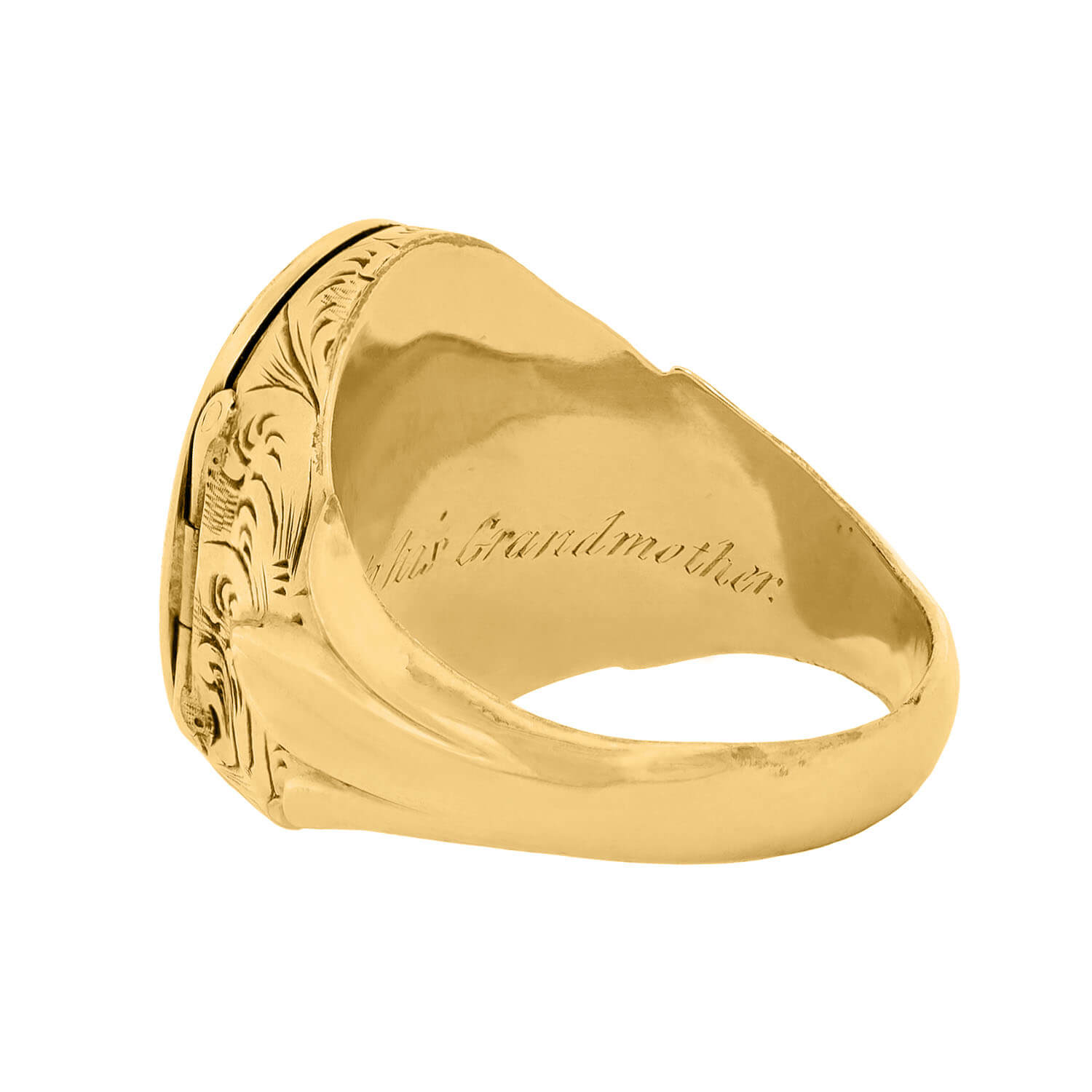 Victorian 14k Gold Monogram Floral Locket Ring - Elegant Antique Jewelry for Women, Perfect for Weddings, Anniversaries & Special Occasions